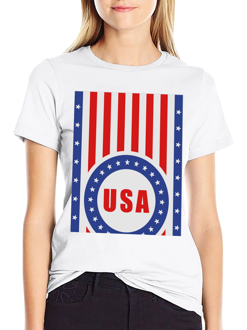 USA Flag Graphic Print T-Shirt