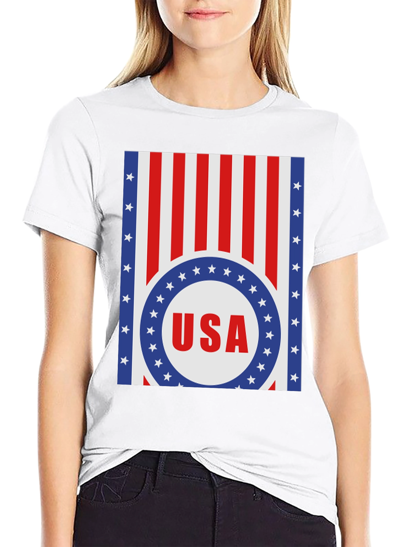 USA Flag Graphic Print T-Shirt