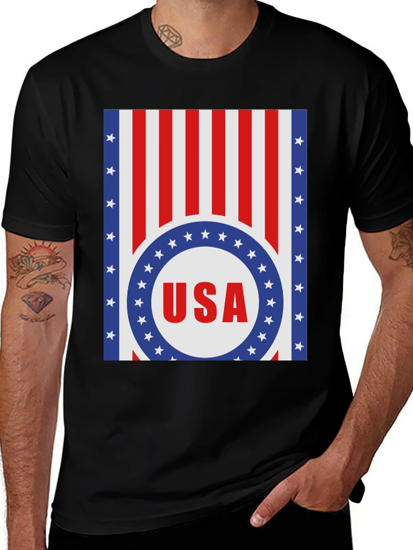 USA Flag Graphic Print T-Shirt