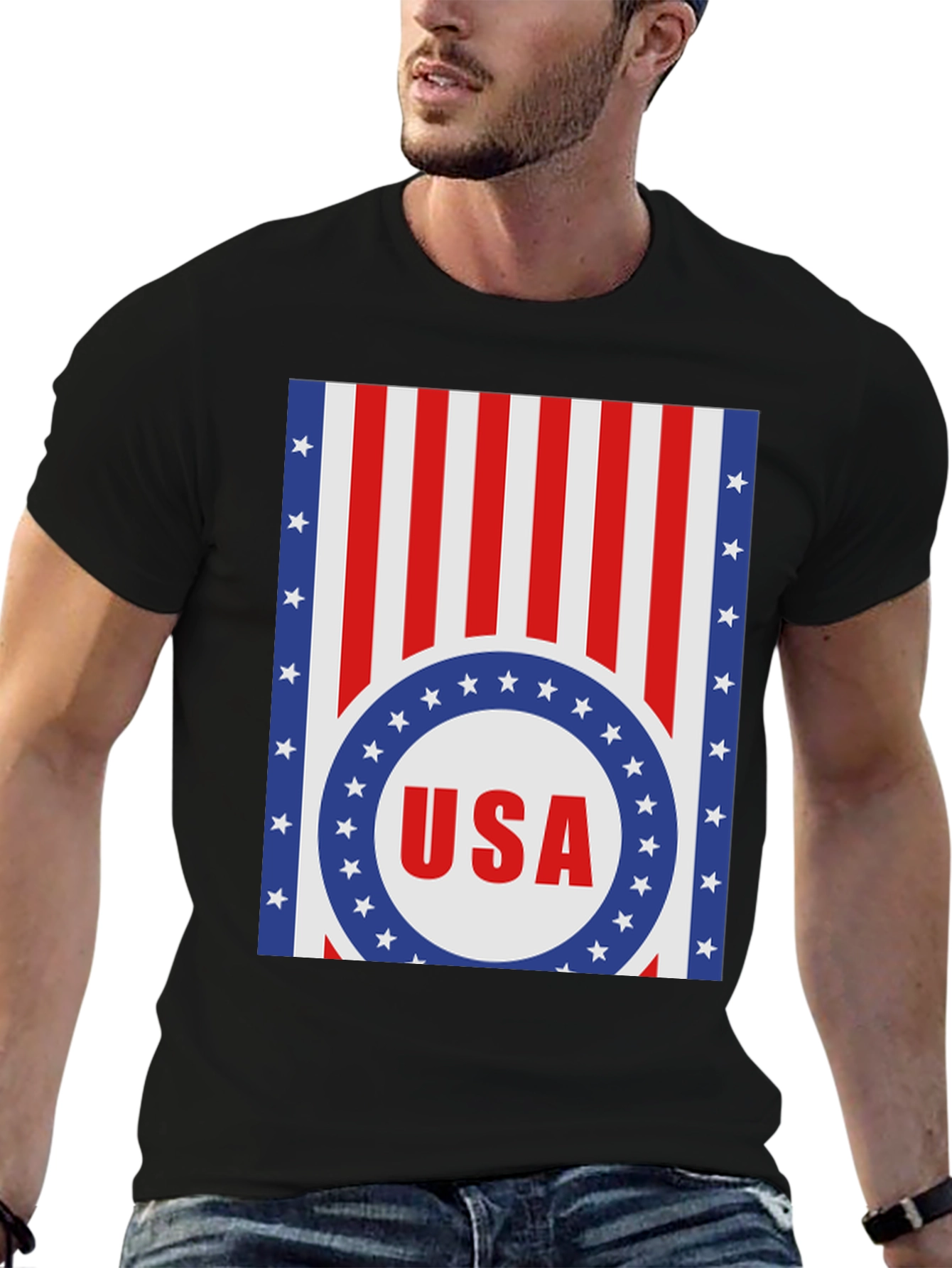 USA Flag Graphic Print T-Shirt
