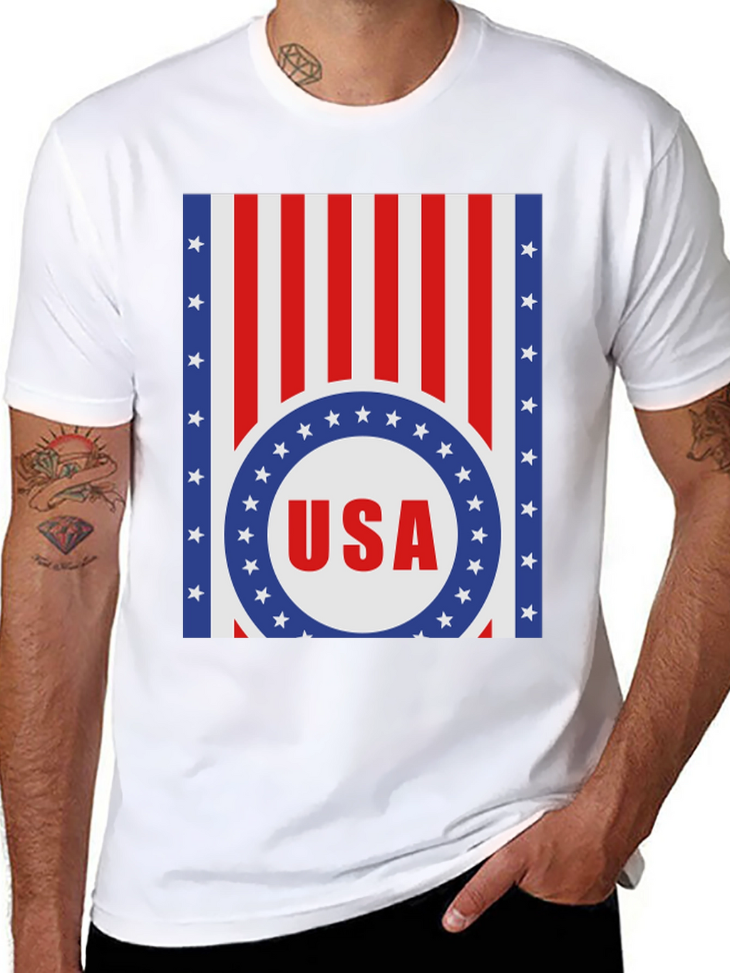 USA Flag Graphic Print T-Shirt
