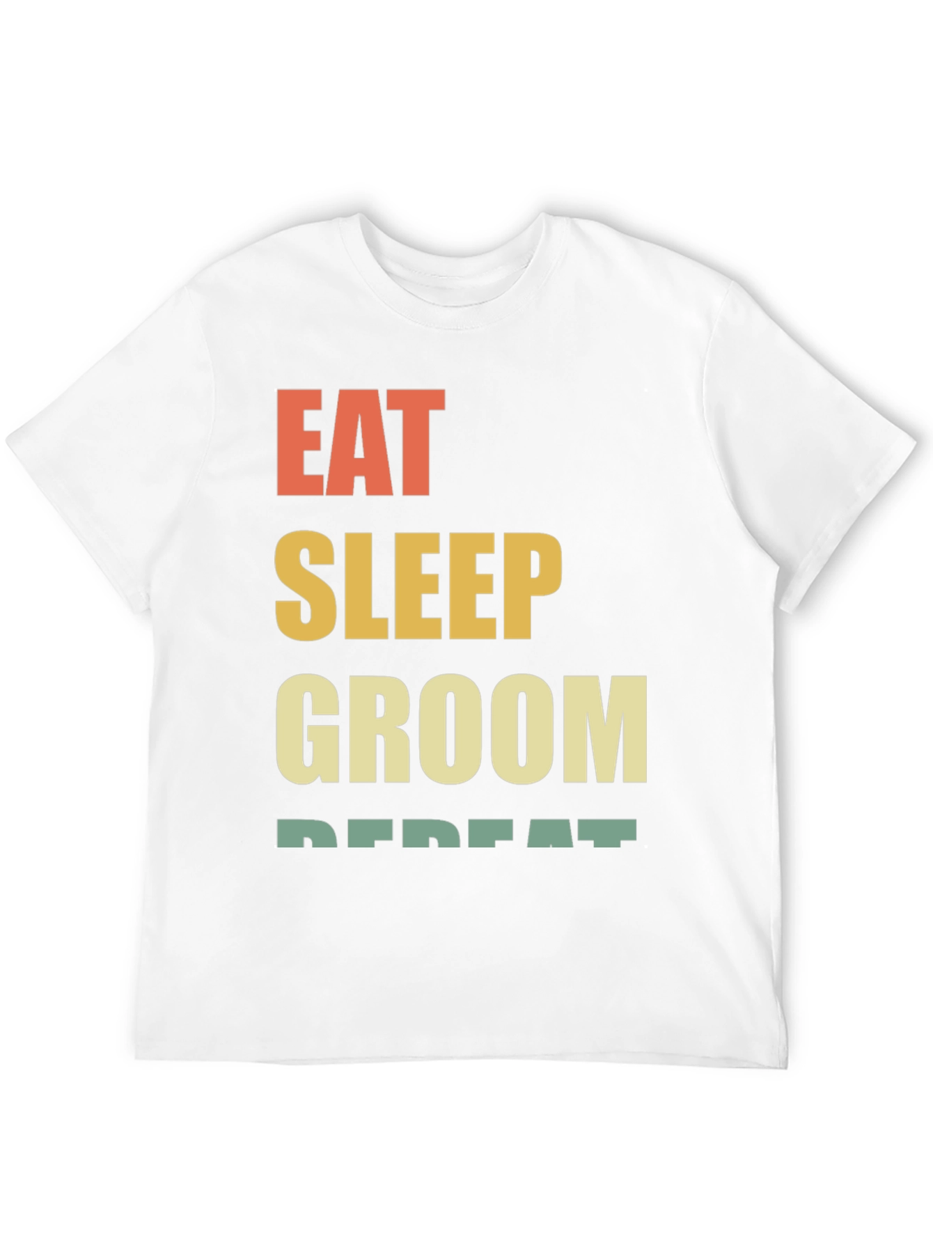 Eat Sleep Groom Repeat T-Shirt - Black Cotton Tee