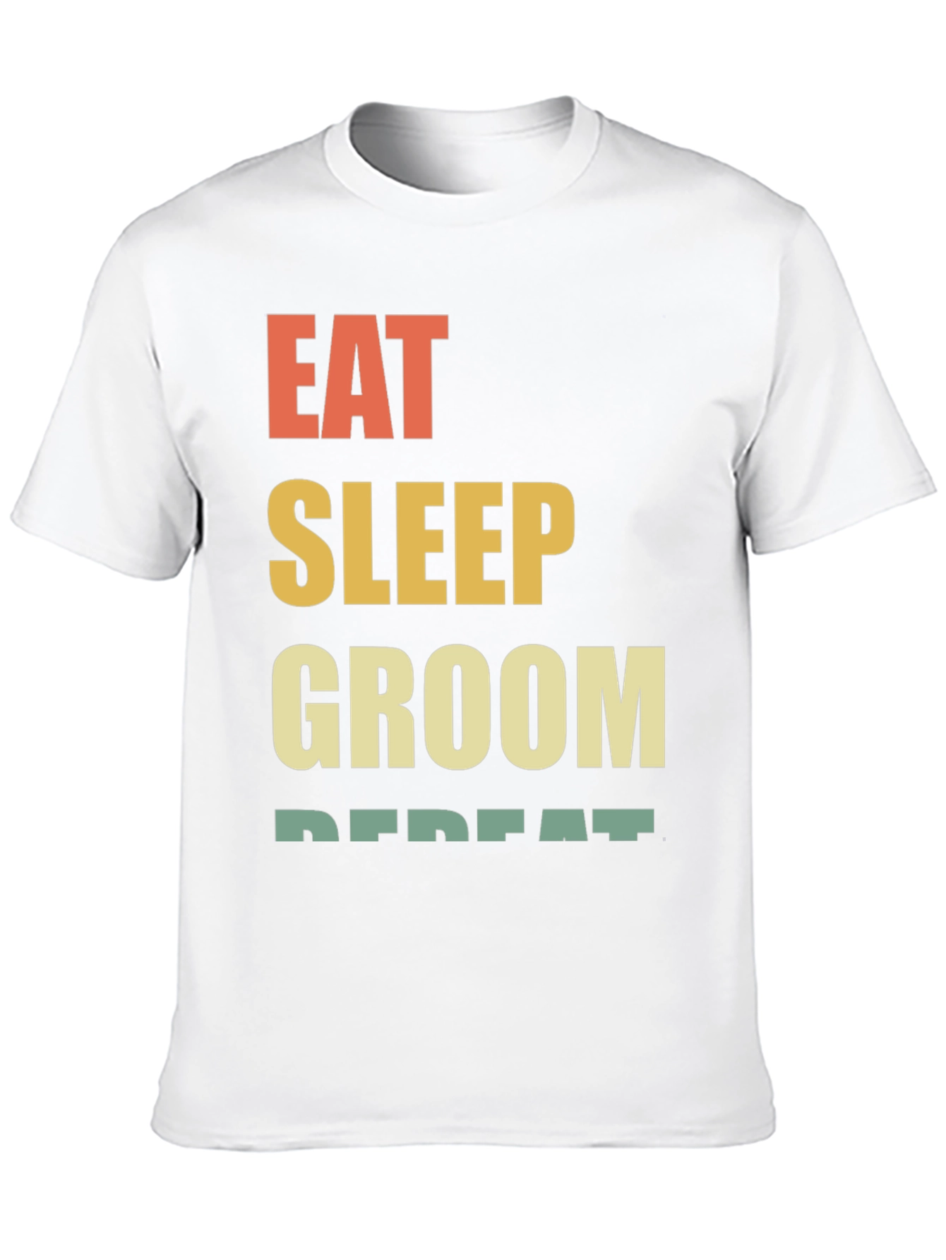 Eat Sleep Groom Repeat T-Shirt - Black Cotton Tee