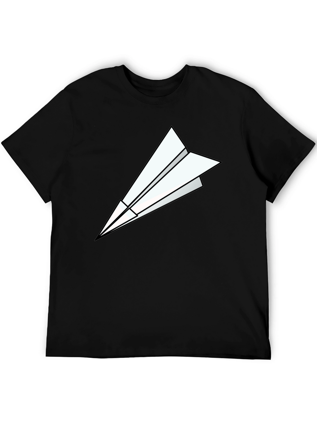 Paper Airplane Graphic Tee - Modern Black T-Shirt