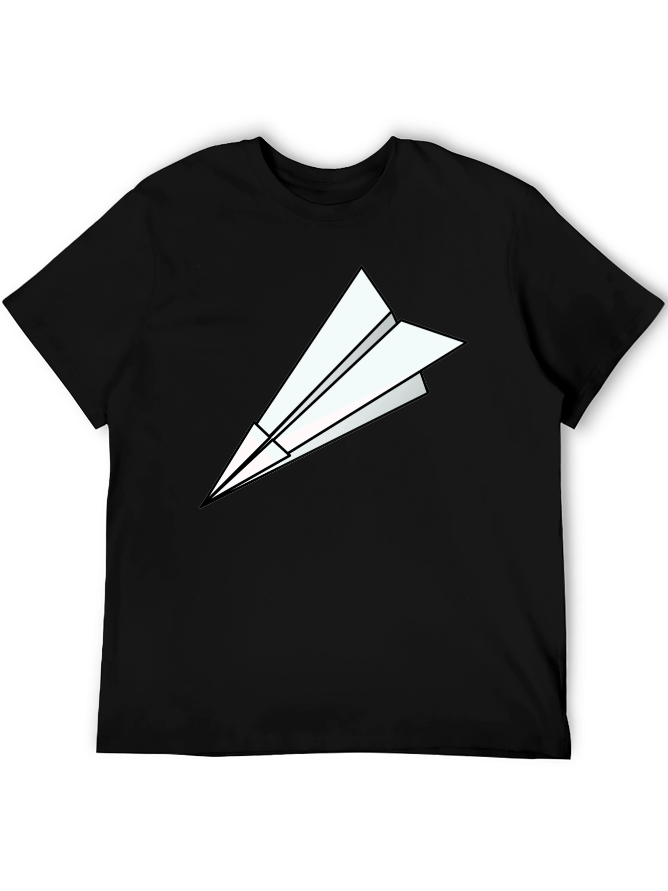 Paper Airplane Graphic Tee - Modern Black T-Shirt
