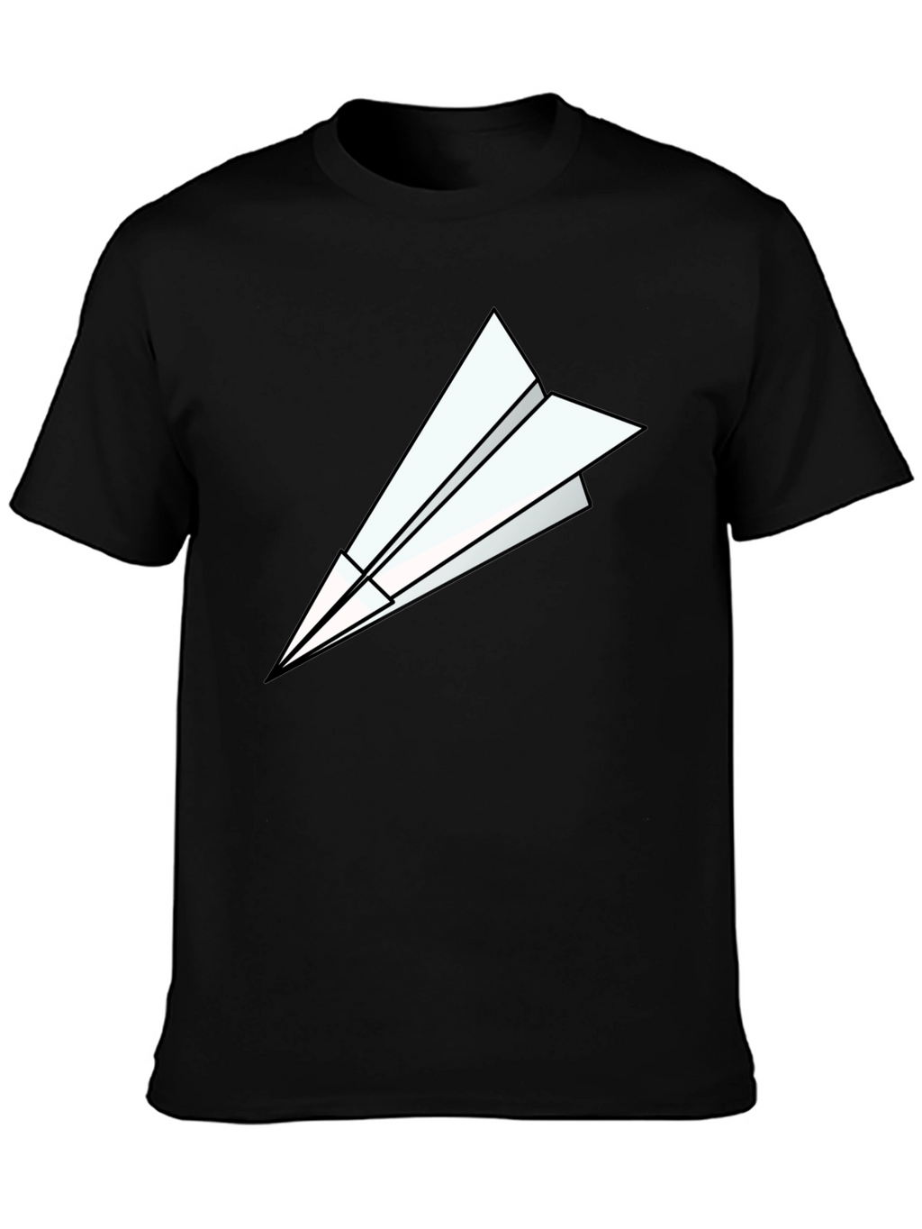 Paper Airplane Graphic Tee - Modern Black T-Shirt