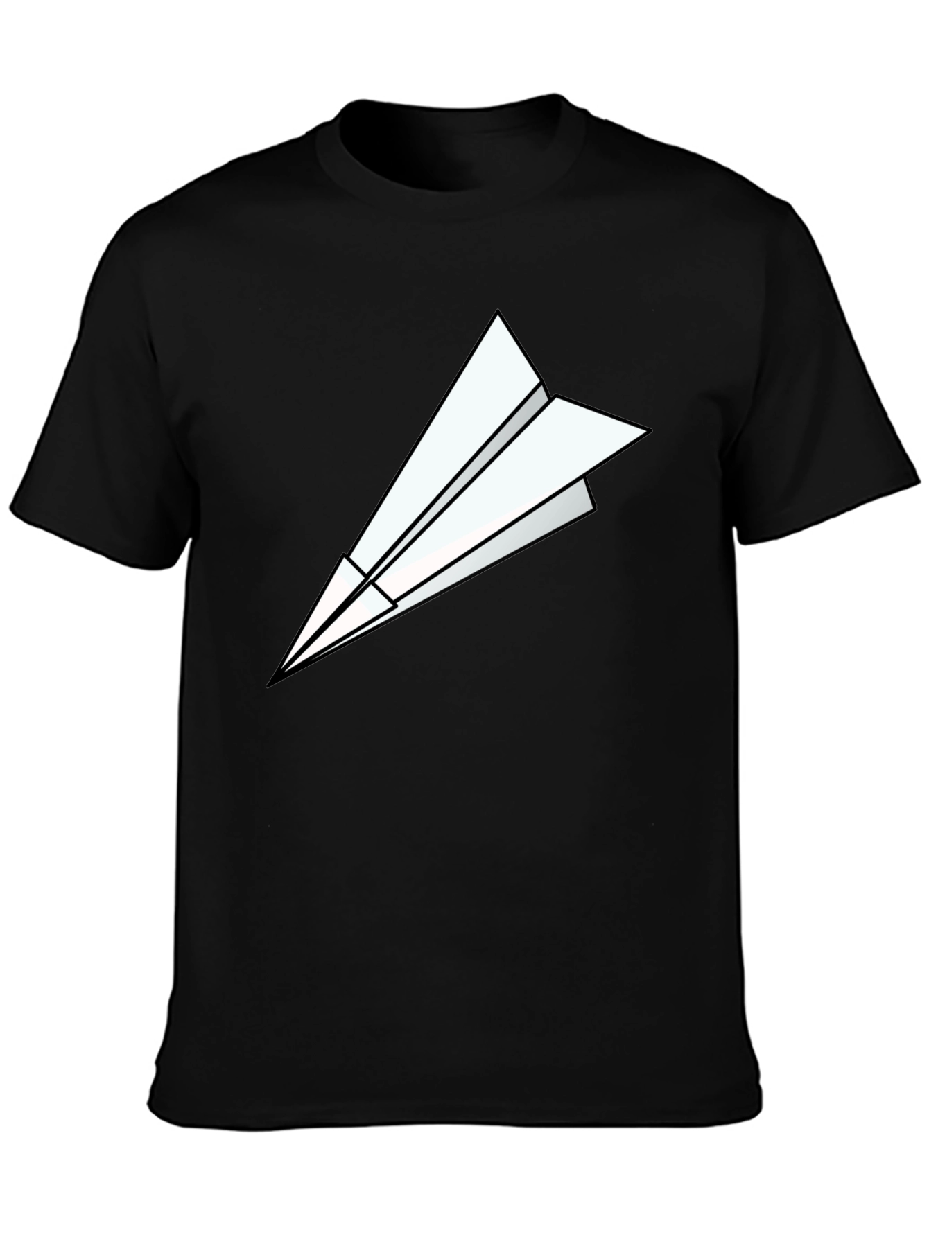 Paper Airplane Graphic Tee - Modern Black T-Shirt