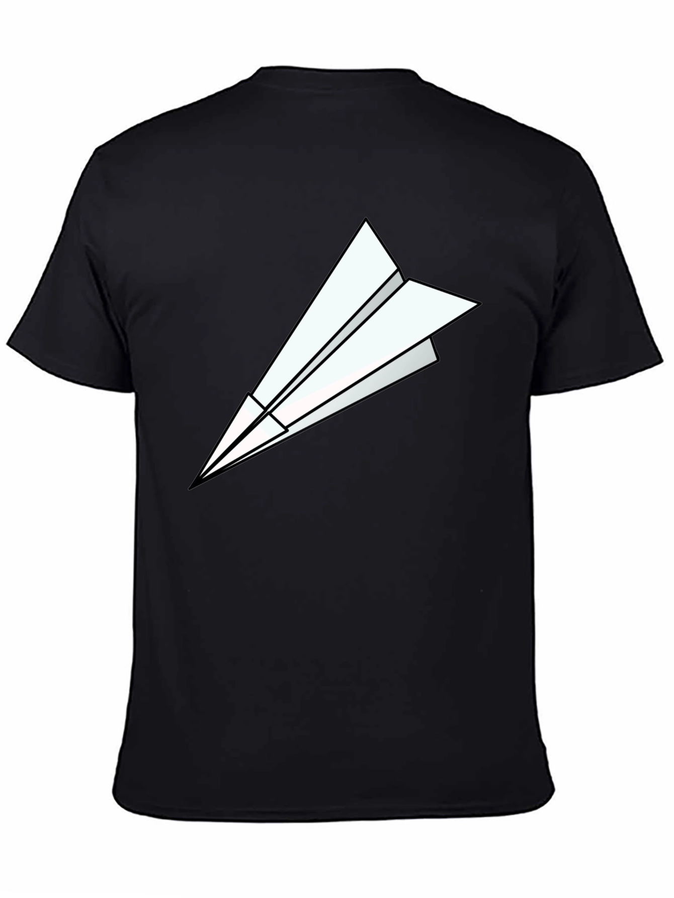Paper Airplane Graphic Tee - Modern Black T-Shirt