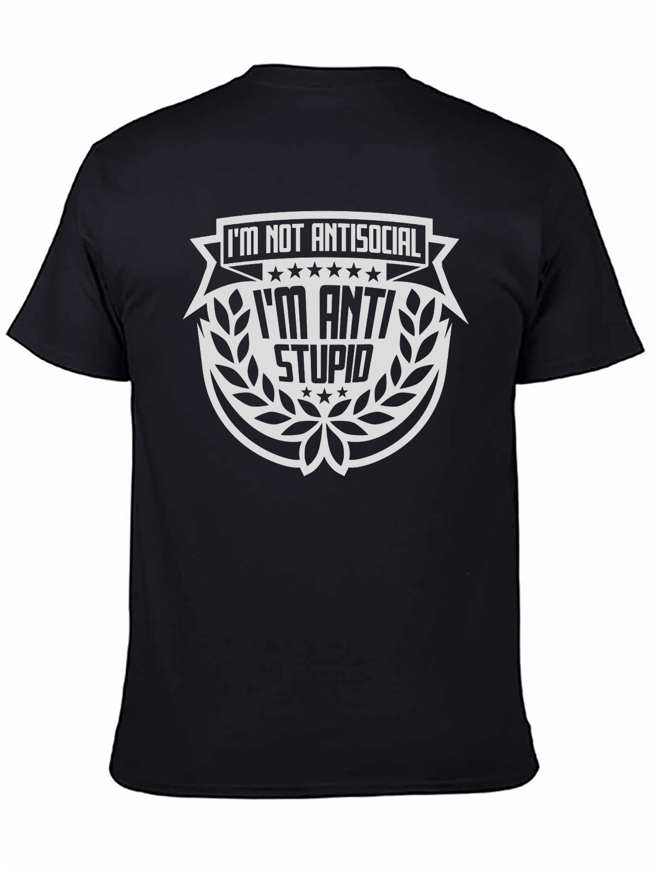 Anti Stupid Graphic T-Shirt - Mens Crew Neck