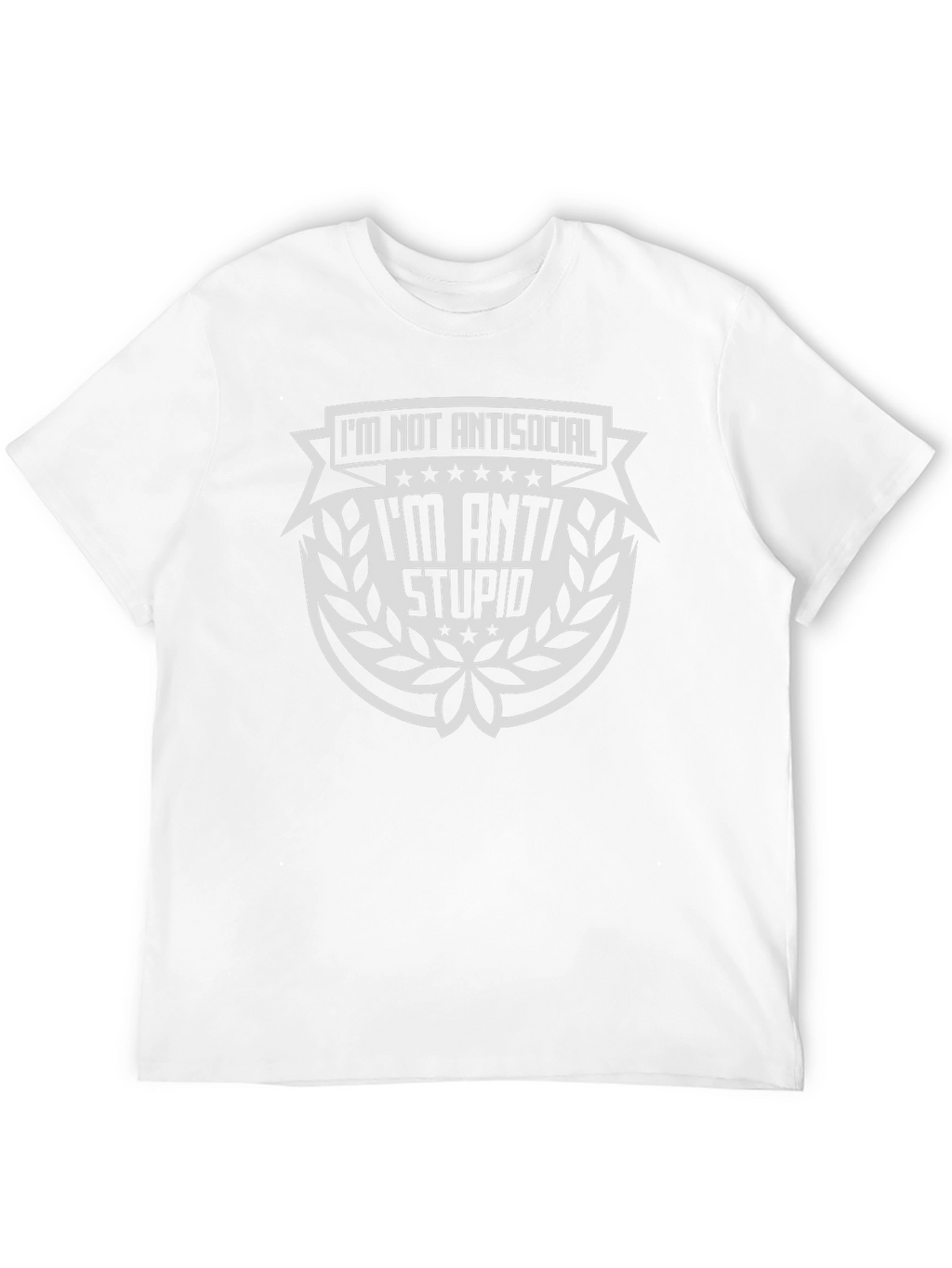 Anti Stupid Graphic T-Shirt - Mens Crew Neck
