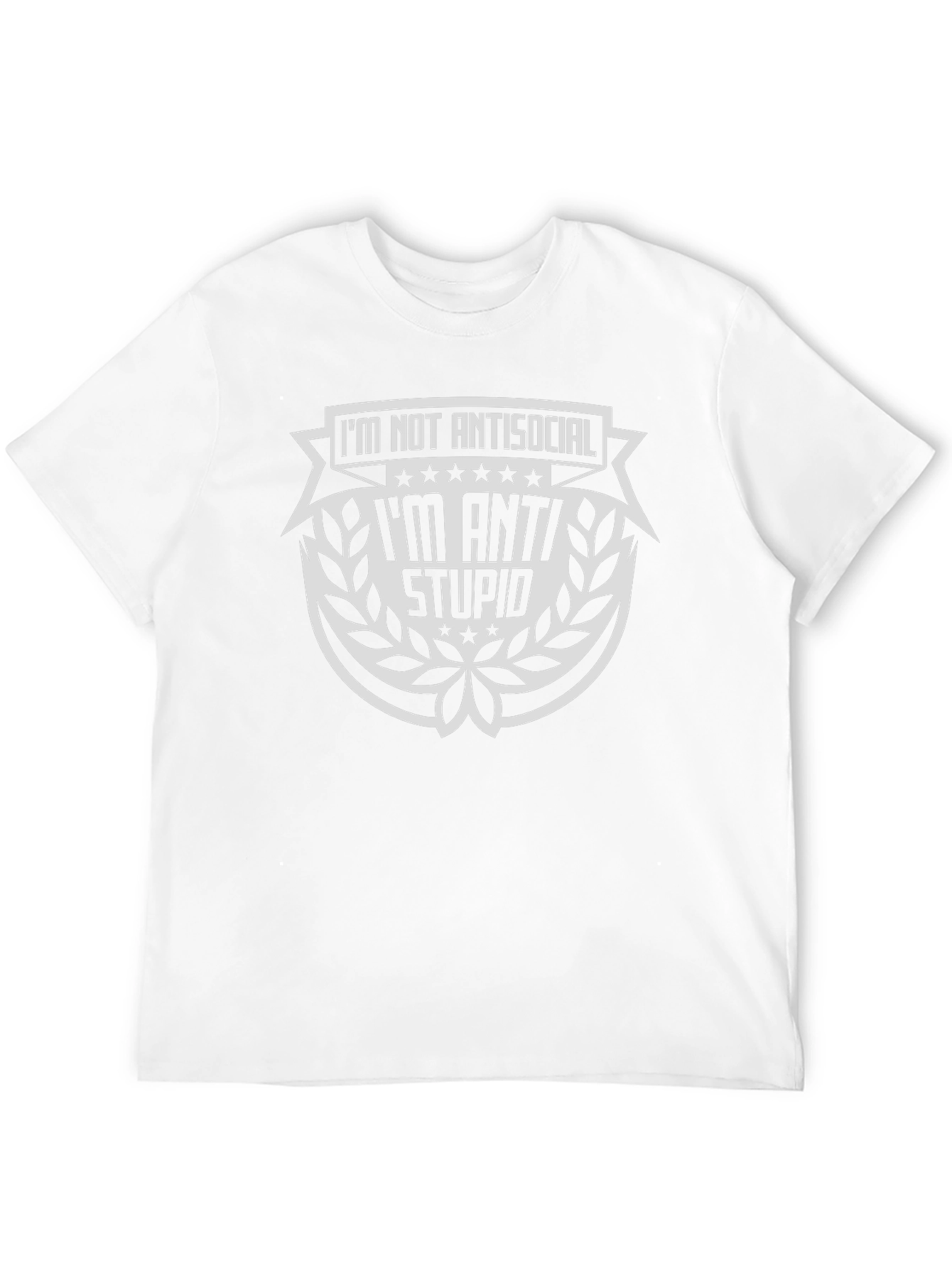 Anti Stupid Graphic T-Shirt - Mens Crew Neck