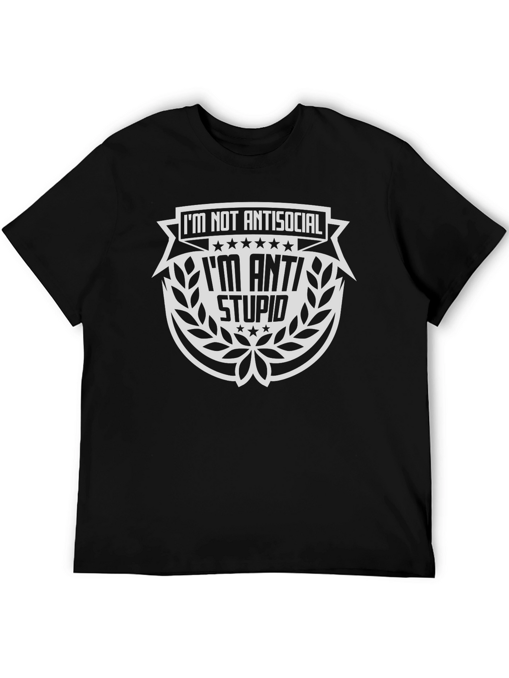 Anti Stupid Graphic T-Shirt - Mens Crew Neck