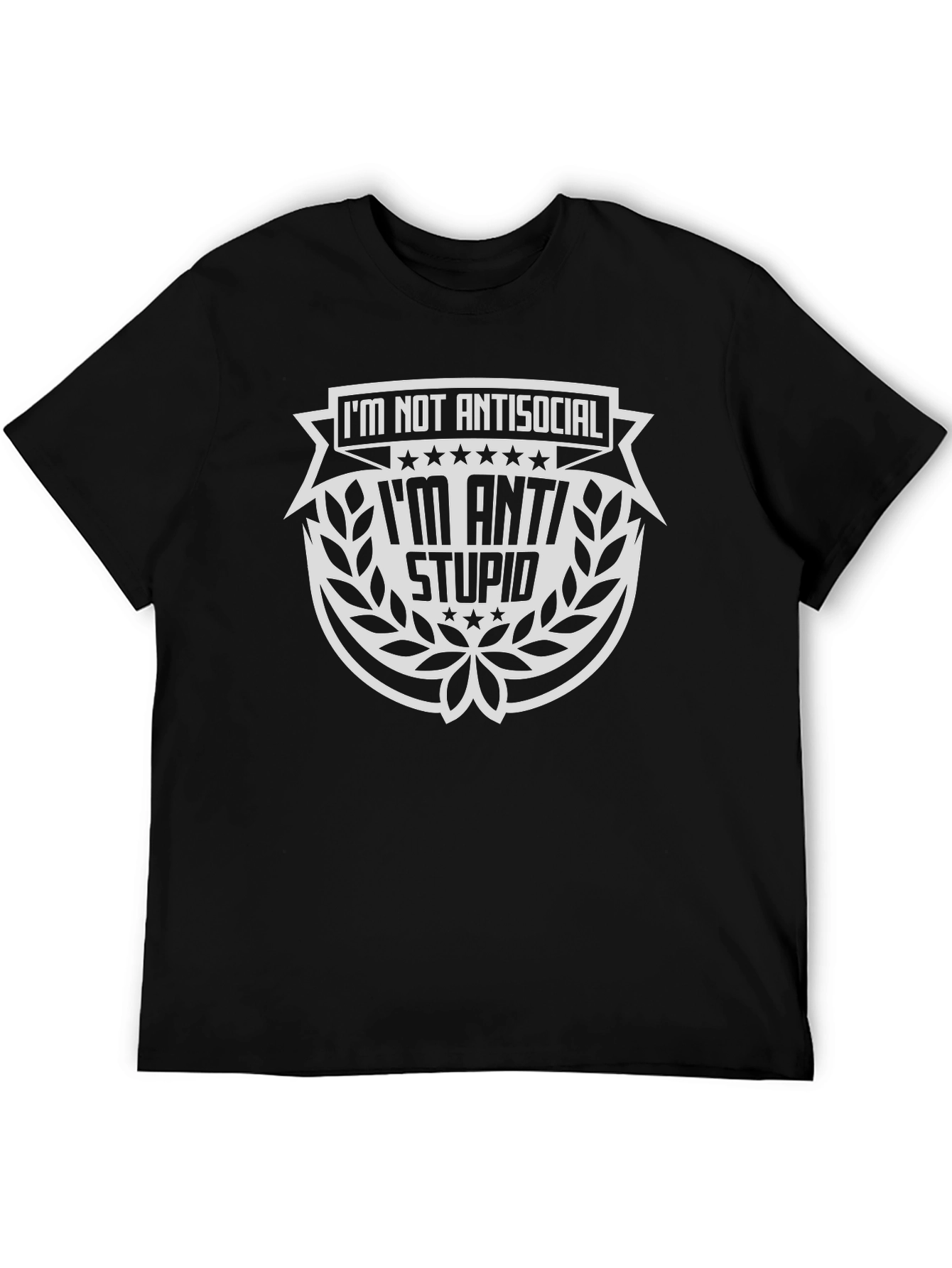 Anti Stupid Graphic T-Shirt - Mens Crew Neck