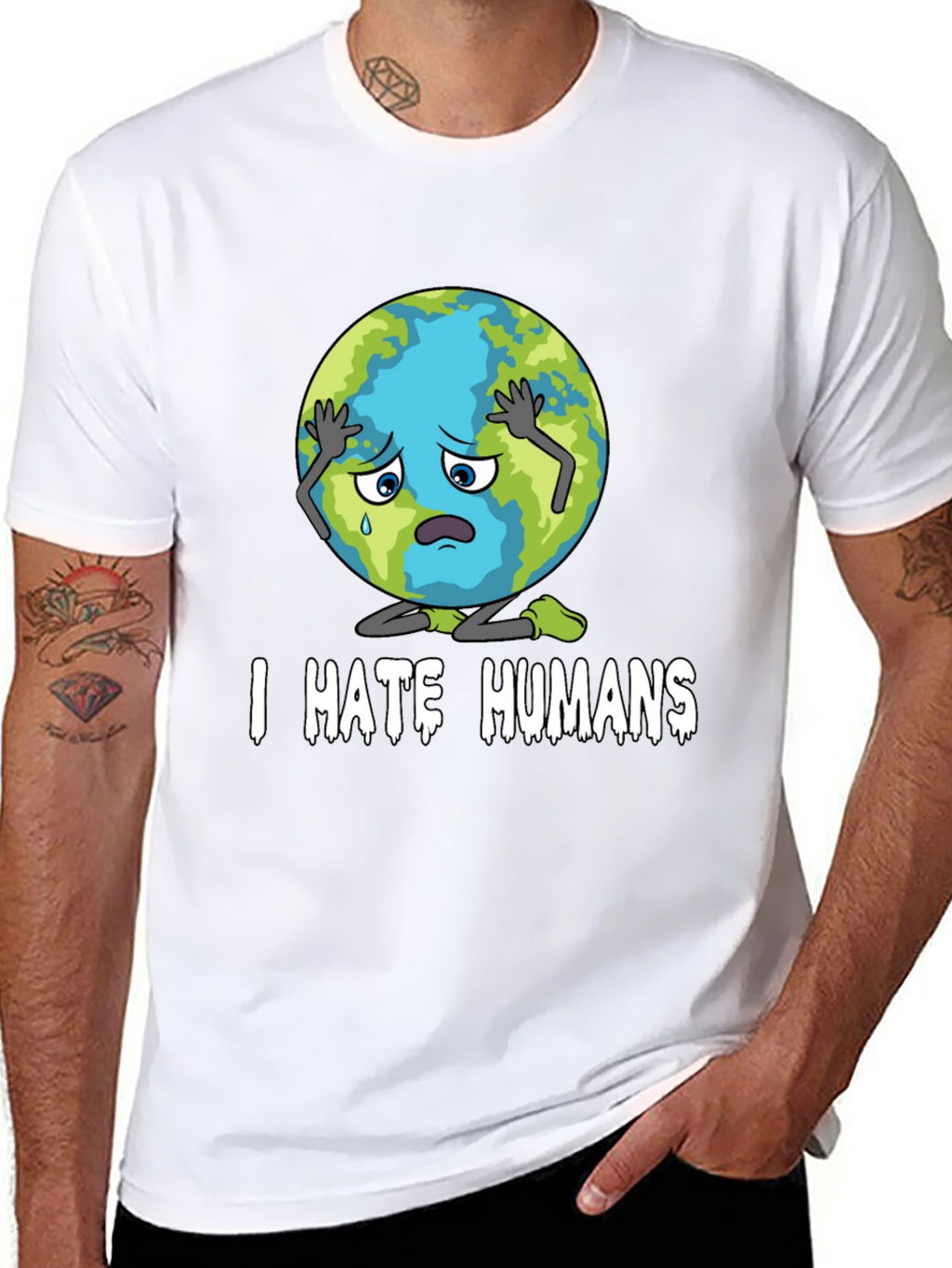 I Hate Humans T-Shirt - Earth Graphic Tee
