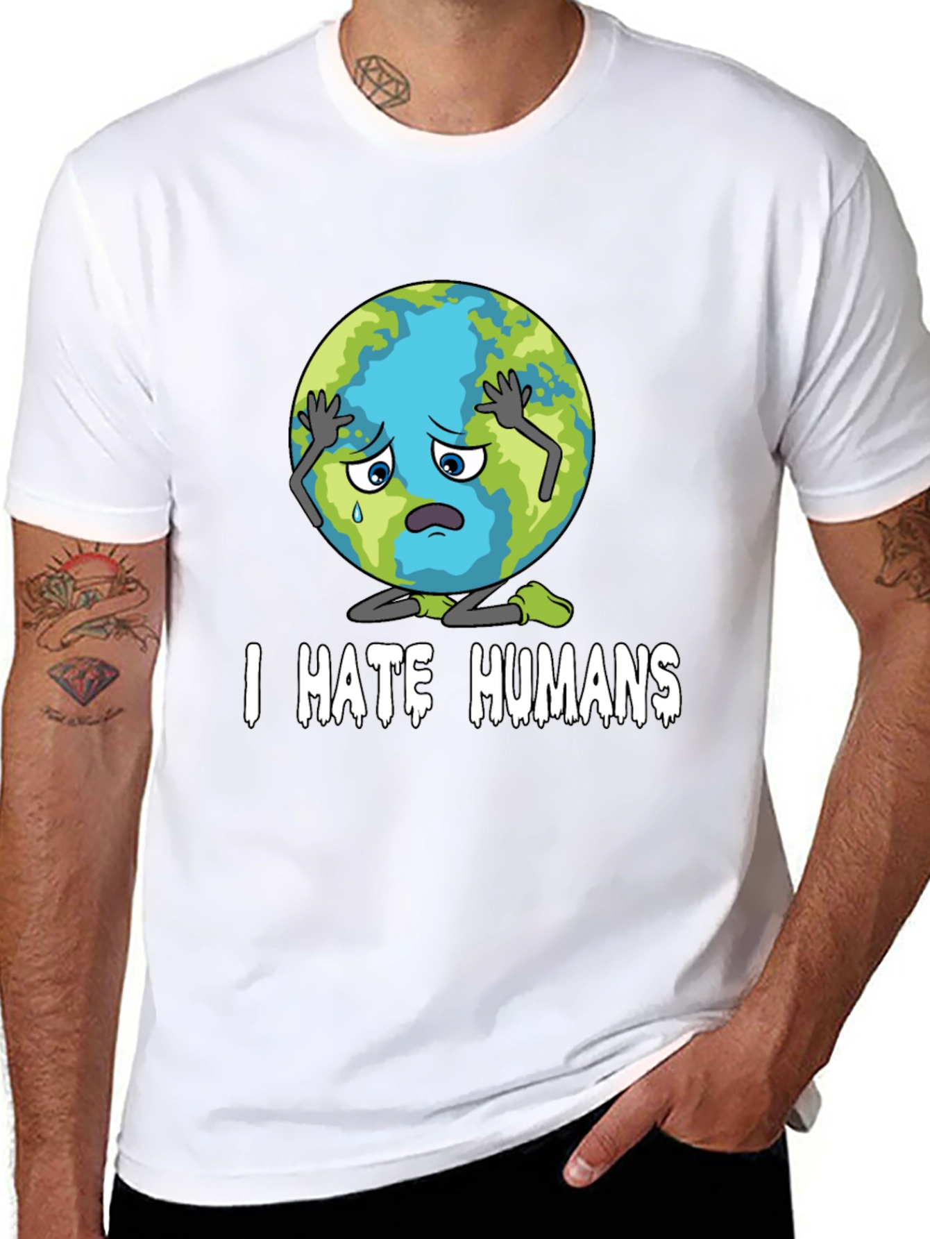 I Hate Humans T-Shirt - Earth Graphic Tee