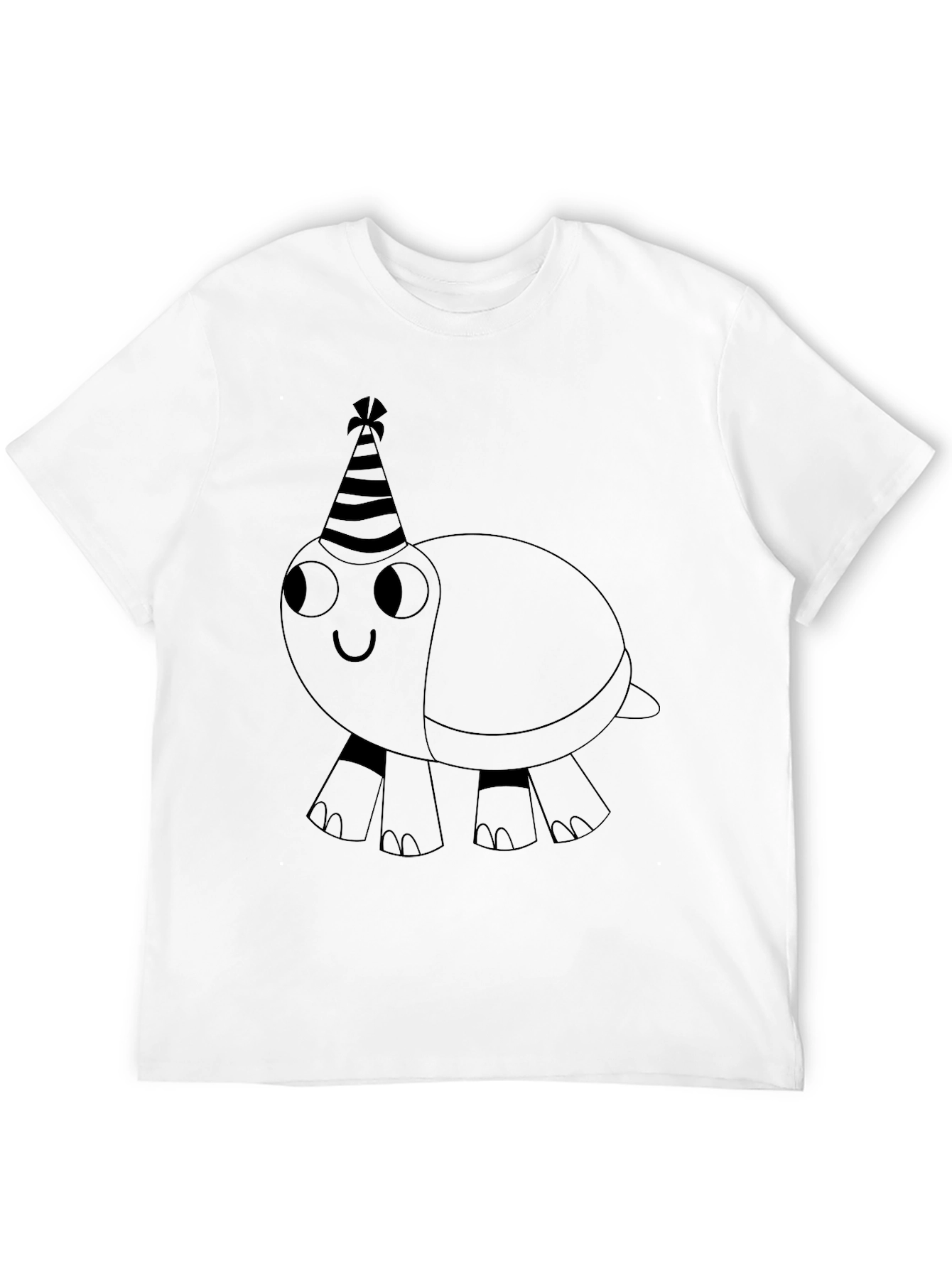 Party Turtle Graphic Tee - Black Cotton Casual Shirt