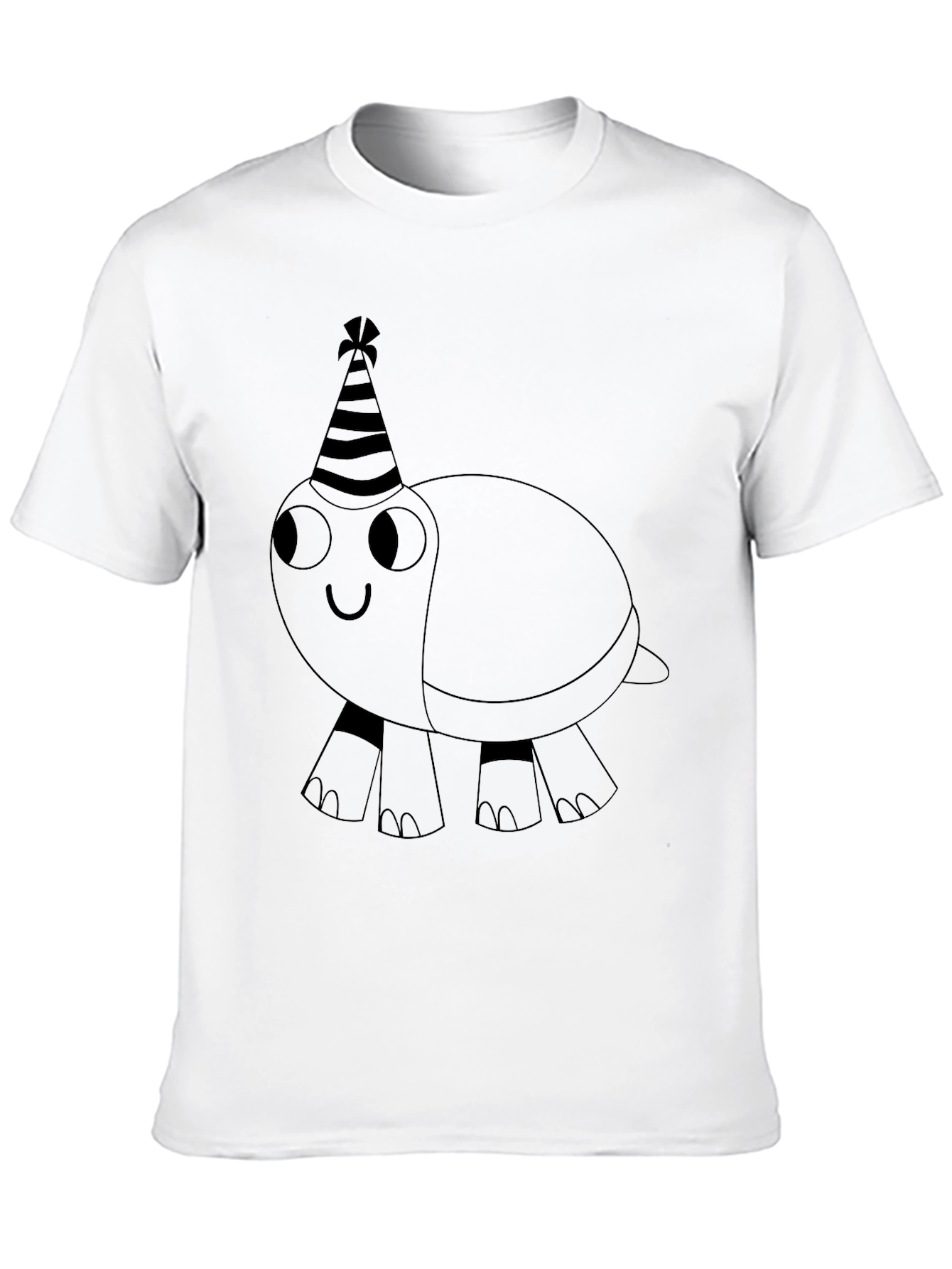 Party Turtle Graphic Tee - Black Cotton Casual Shirt