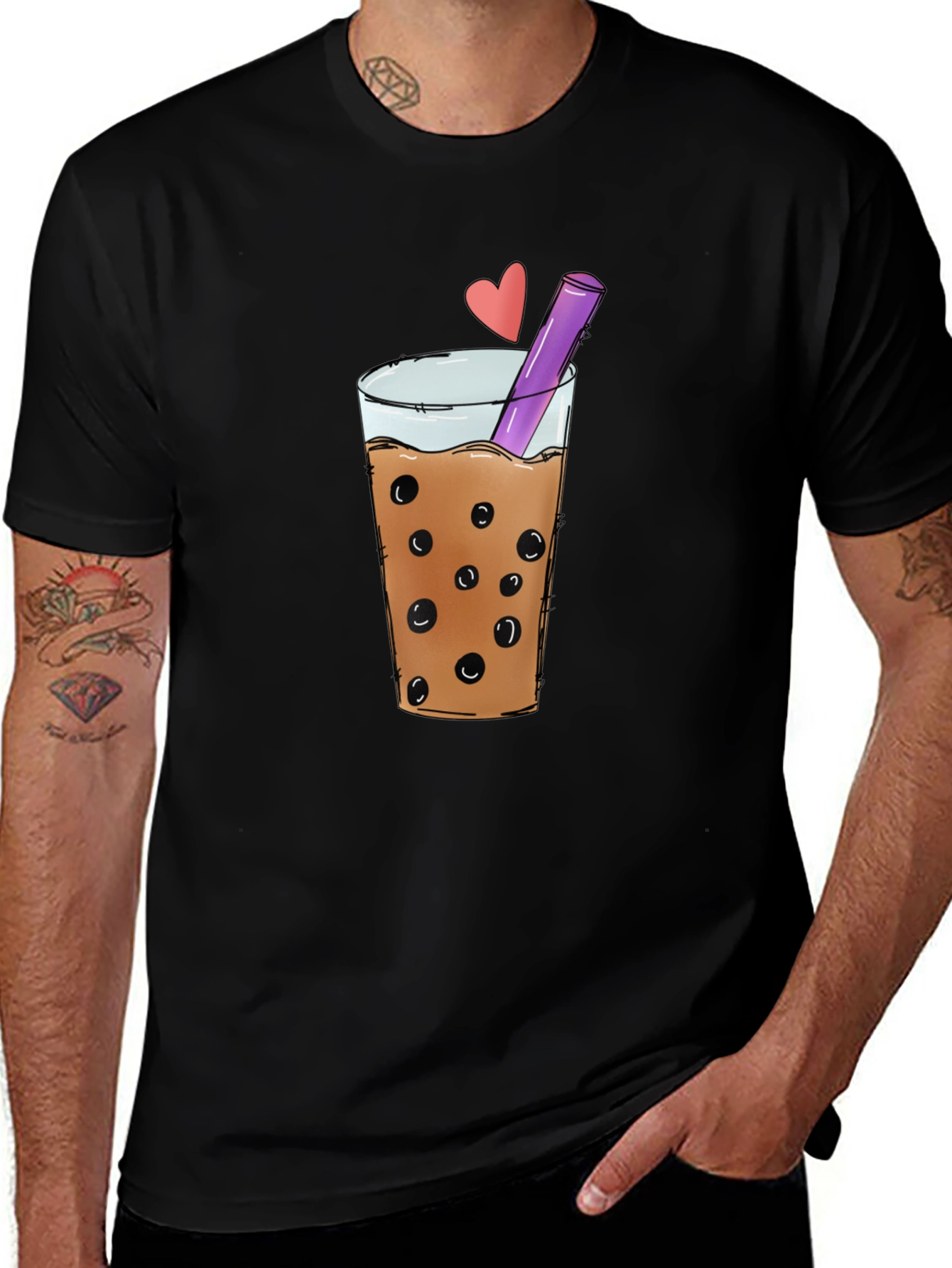 Boba Tea Graphic Tee - Stylish Black T-Shirt