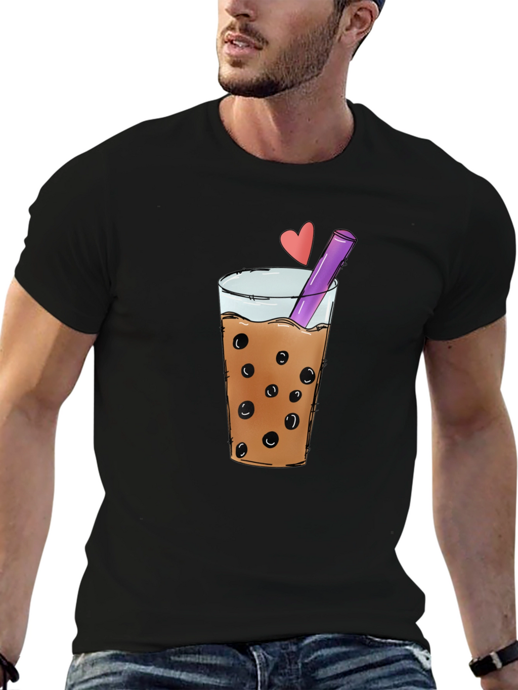 Boba Tea Graphic Tee - Stylish Black T-Shirt