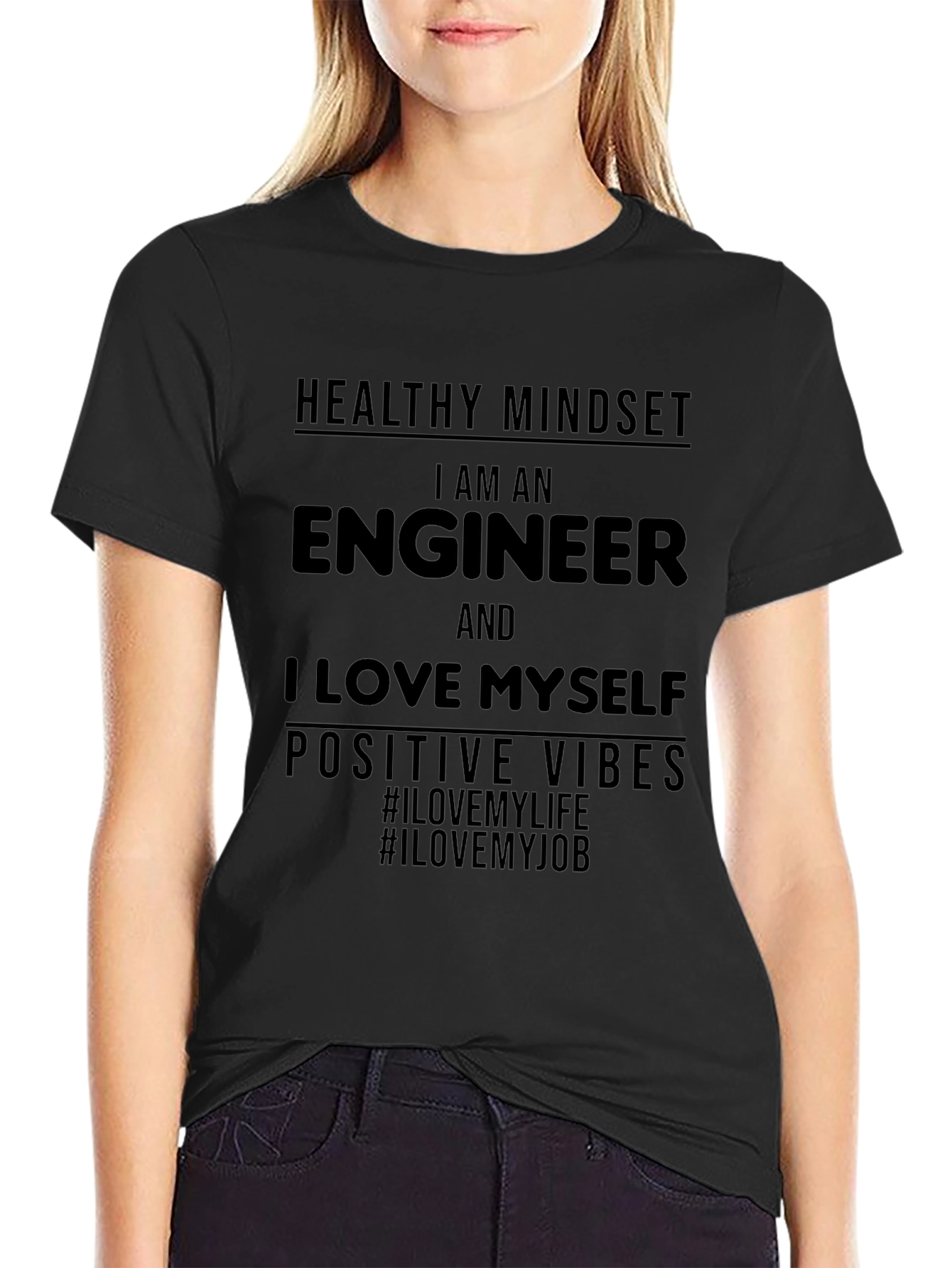 Engineer Positive Vibes Black T-Shirt