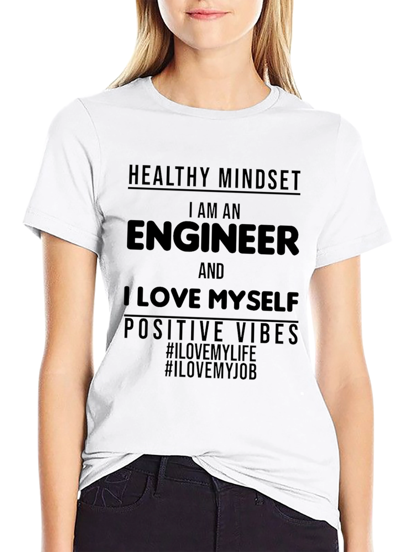 Engineer Positive Vibes Black T-Shirt