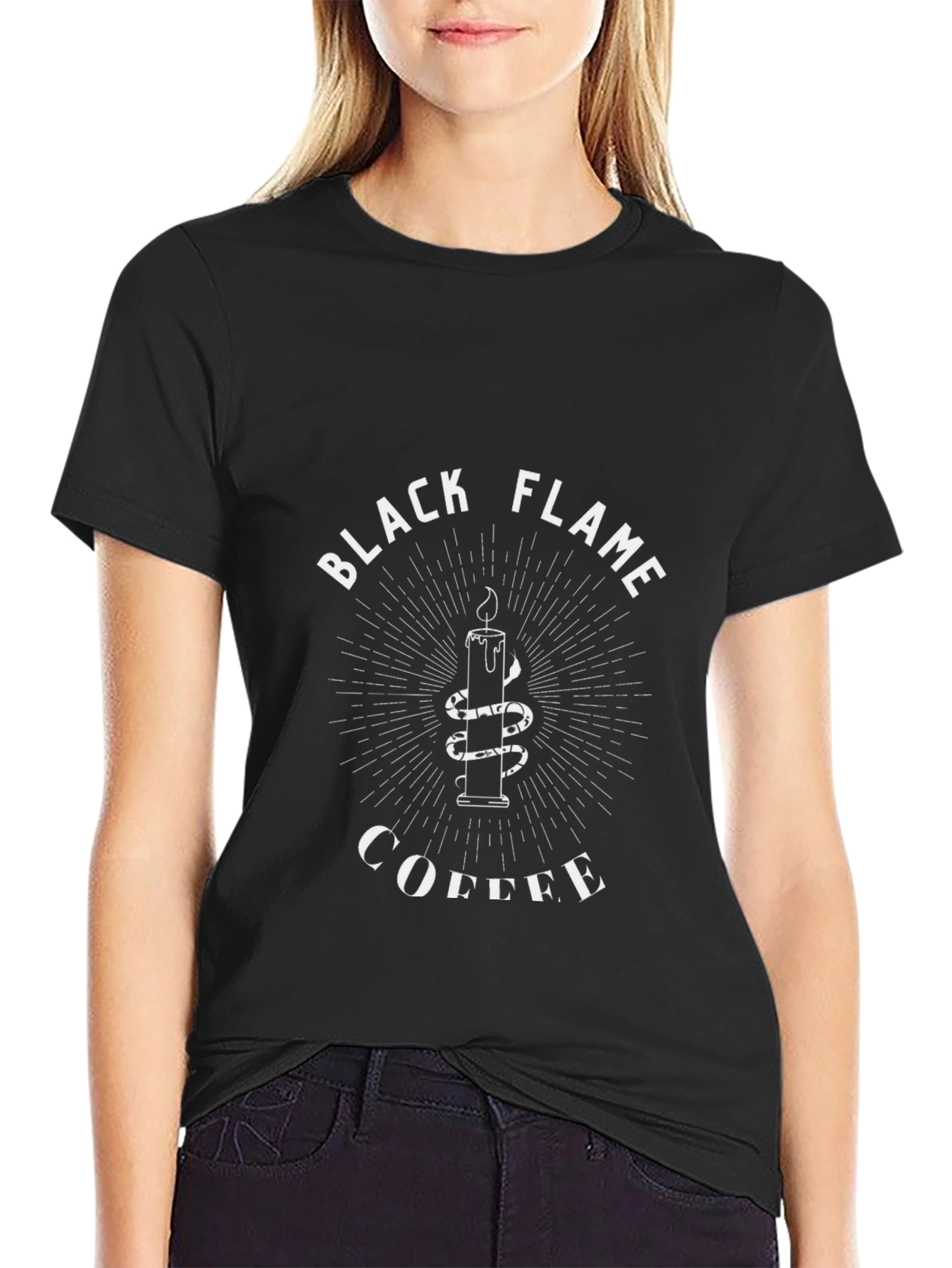 Black Flame Coffee Graphic T-Shirt