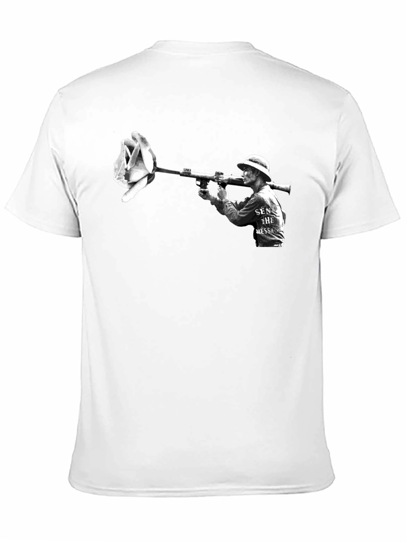 Artistic Graphic T-Shirt - Rose Bazooka Print