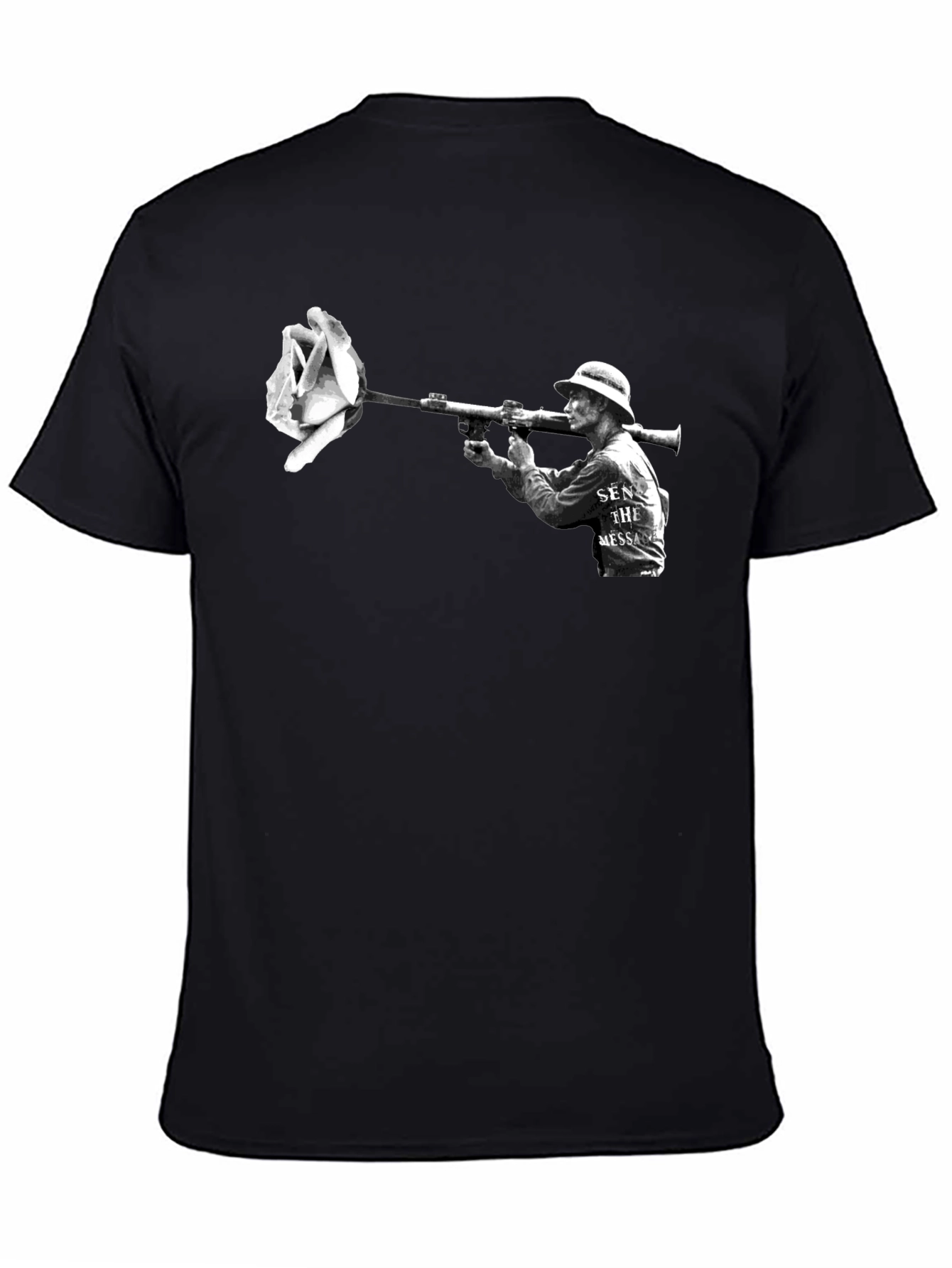Artistic Graphic T-Shirt - Rose Bazooka Print