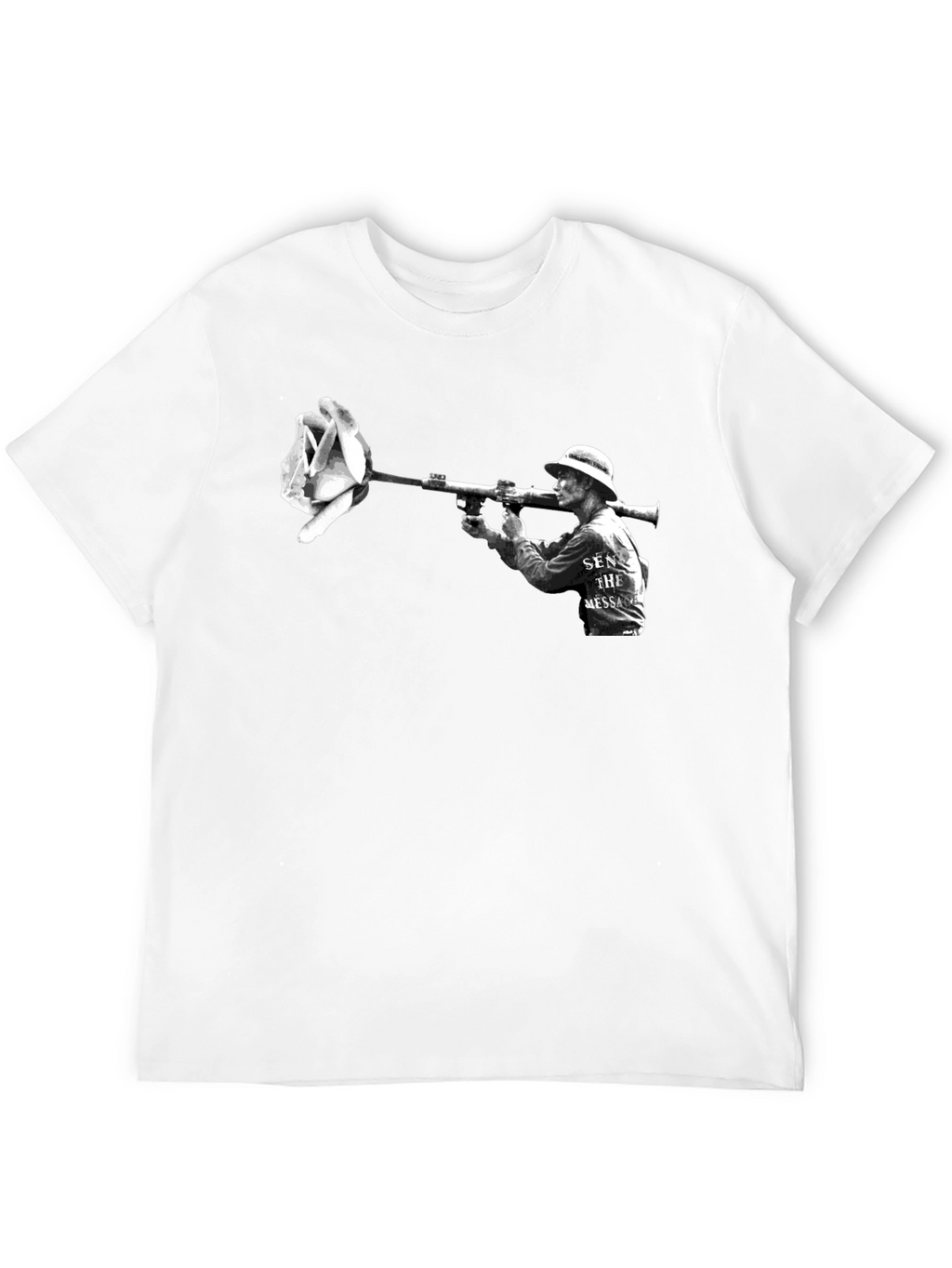 Artistic Graphic T-Shirt - Rose Bazooka Print