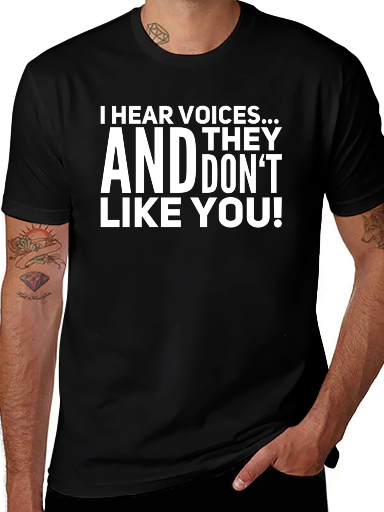 I Hear Voices Funny Sarcastic Graphic T-Shirt