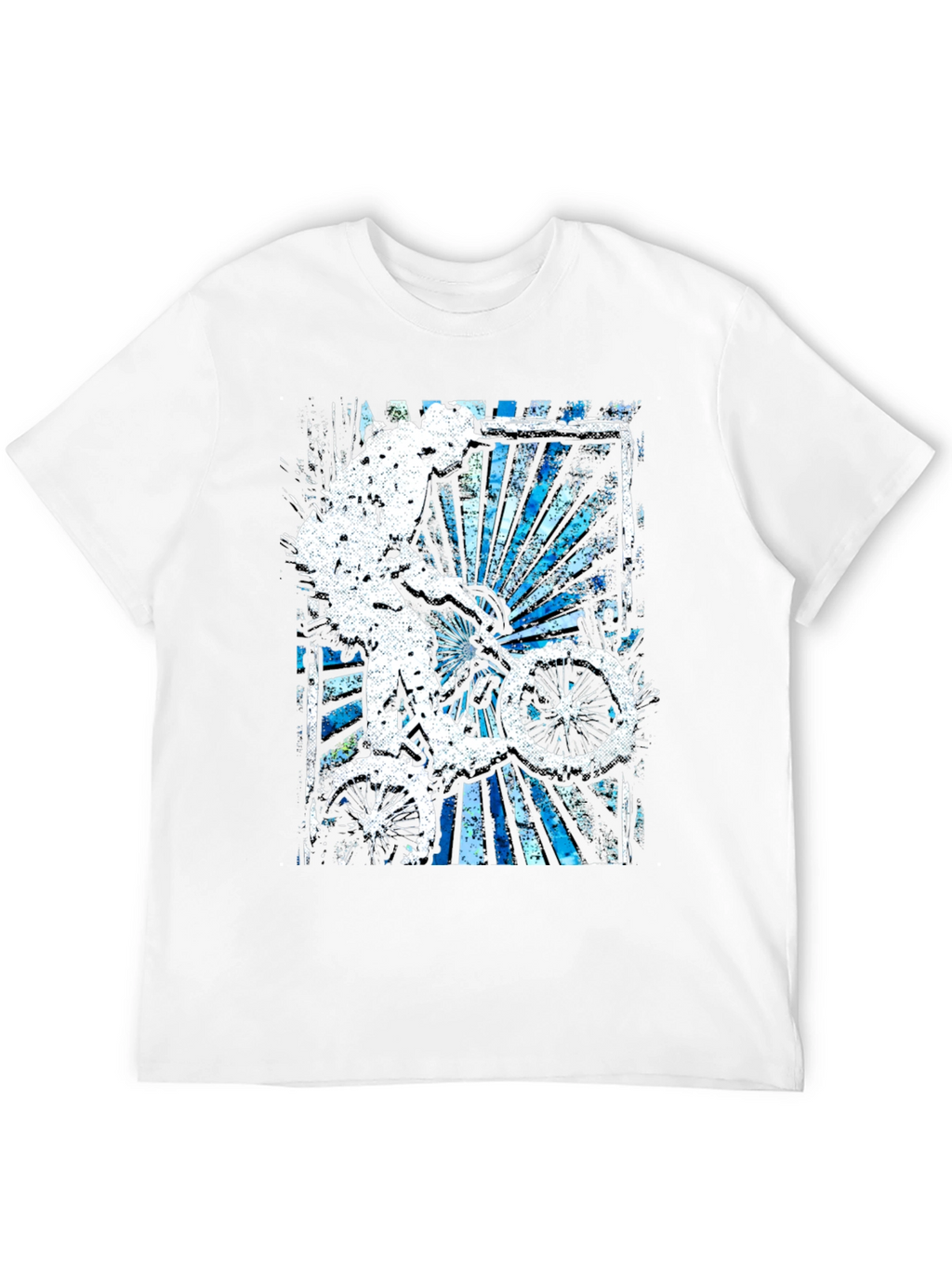 Abstract Bike Rider Graphic Tee - Stylish Black T-Shirt