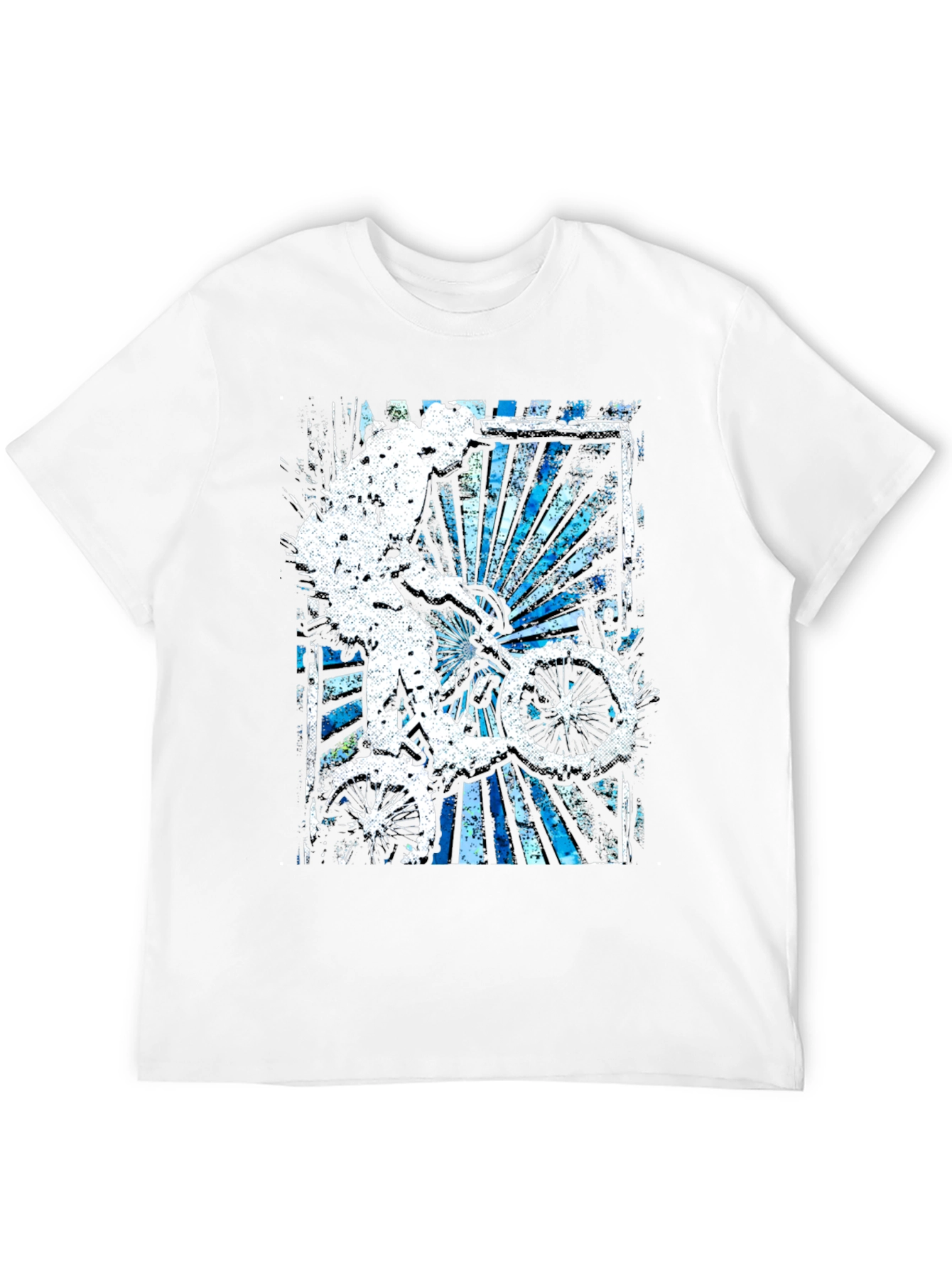 Abstract Bike Rider Graphic Tee - Stylish Black T-Shirt