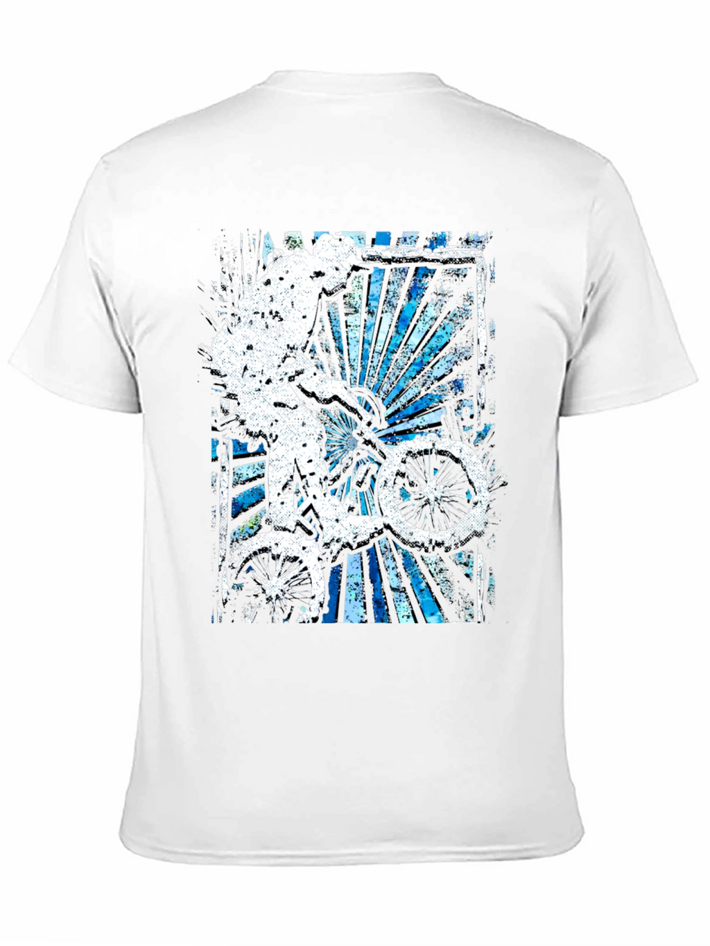 Abstract Bike Rider Graphic Tee - Stylish Black T-Shirt