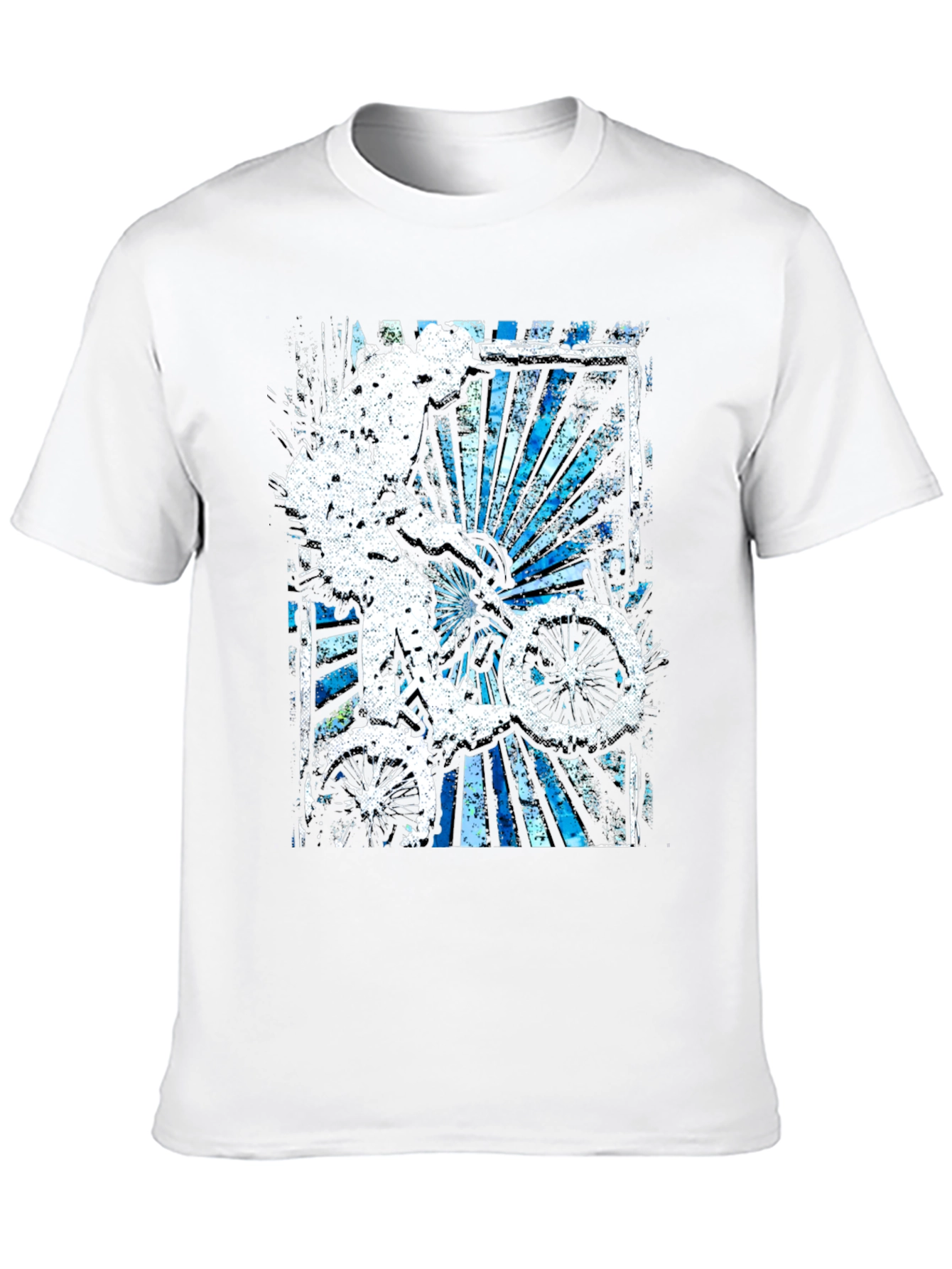 Abstract Bike Rider Graphic Tee - Stylish Black T-Shirt