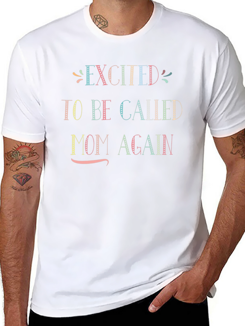 Excited to be Called Mom Again Black T-Shirt