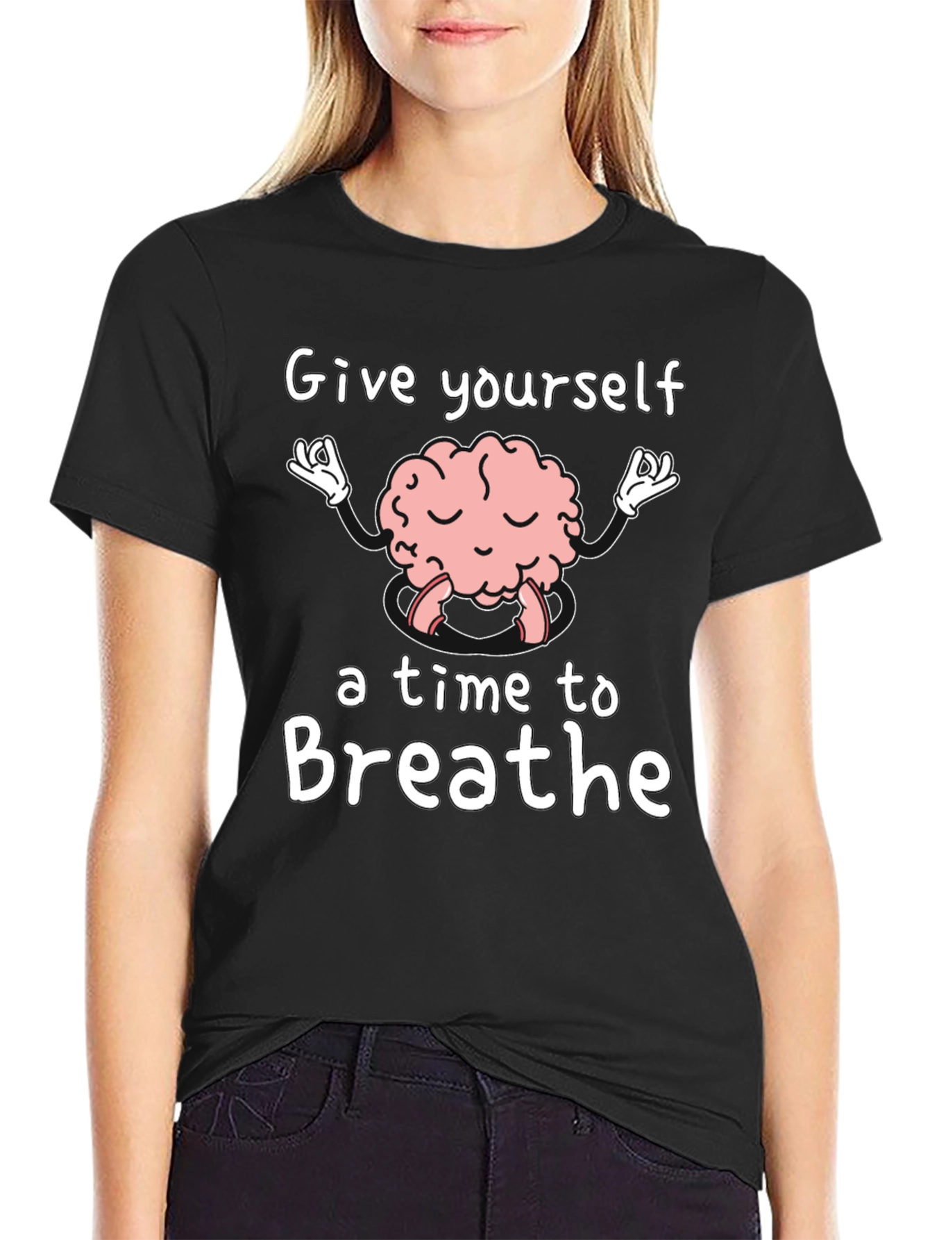 Brain Meditation T-Shirt - Give Yourself Time to Breathe