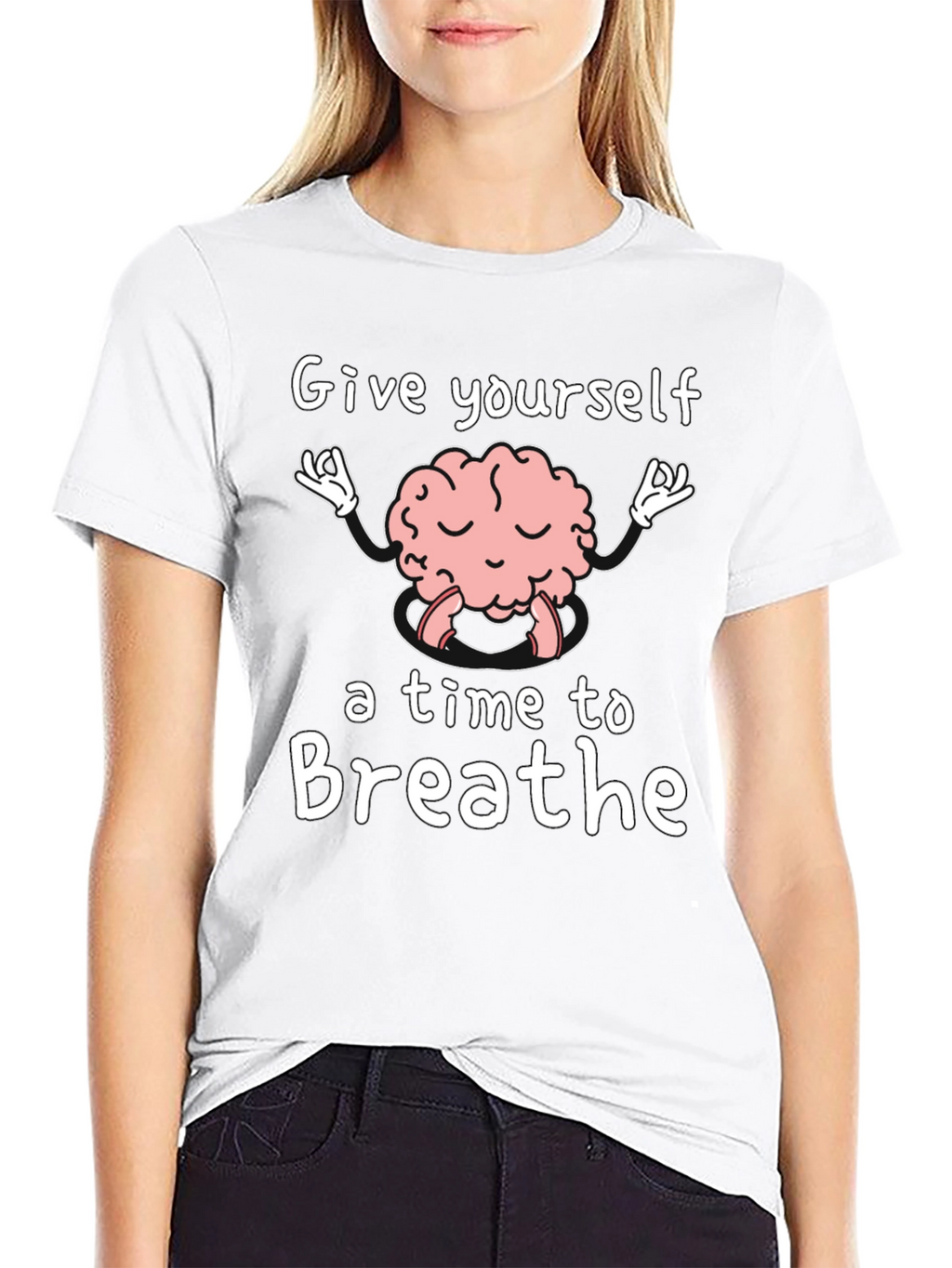 Brain Meditation T-Shirt - Give Yourself Time to Breathe