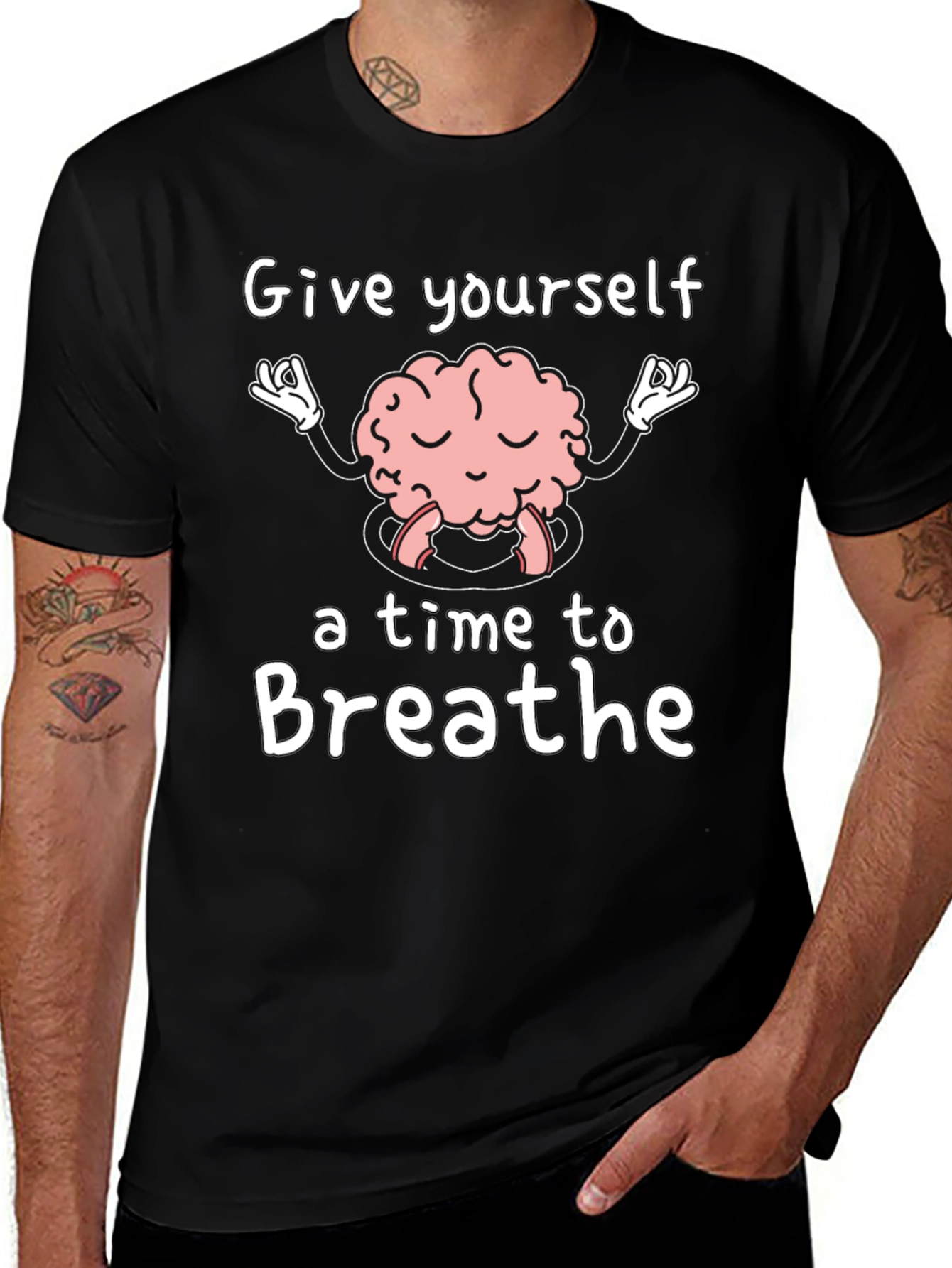 Brain Meditation T-Shirt - Give Yourself Time to Breathe
