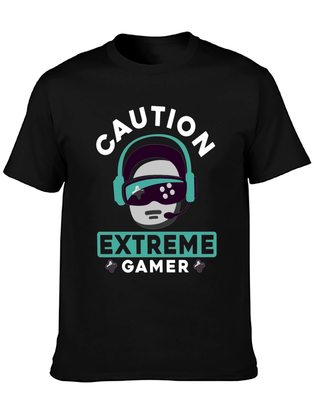 Caution Extreme Gamer T-Shirt - Black Graphic Tee
