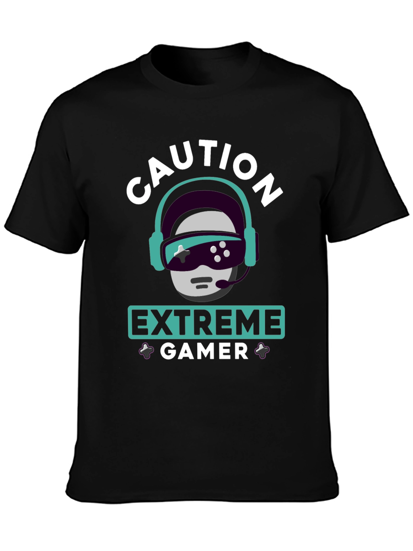 Caution Extreme Gamer T-Shirt - Black Graphic Tee