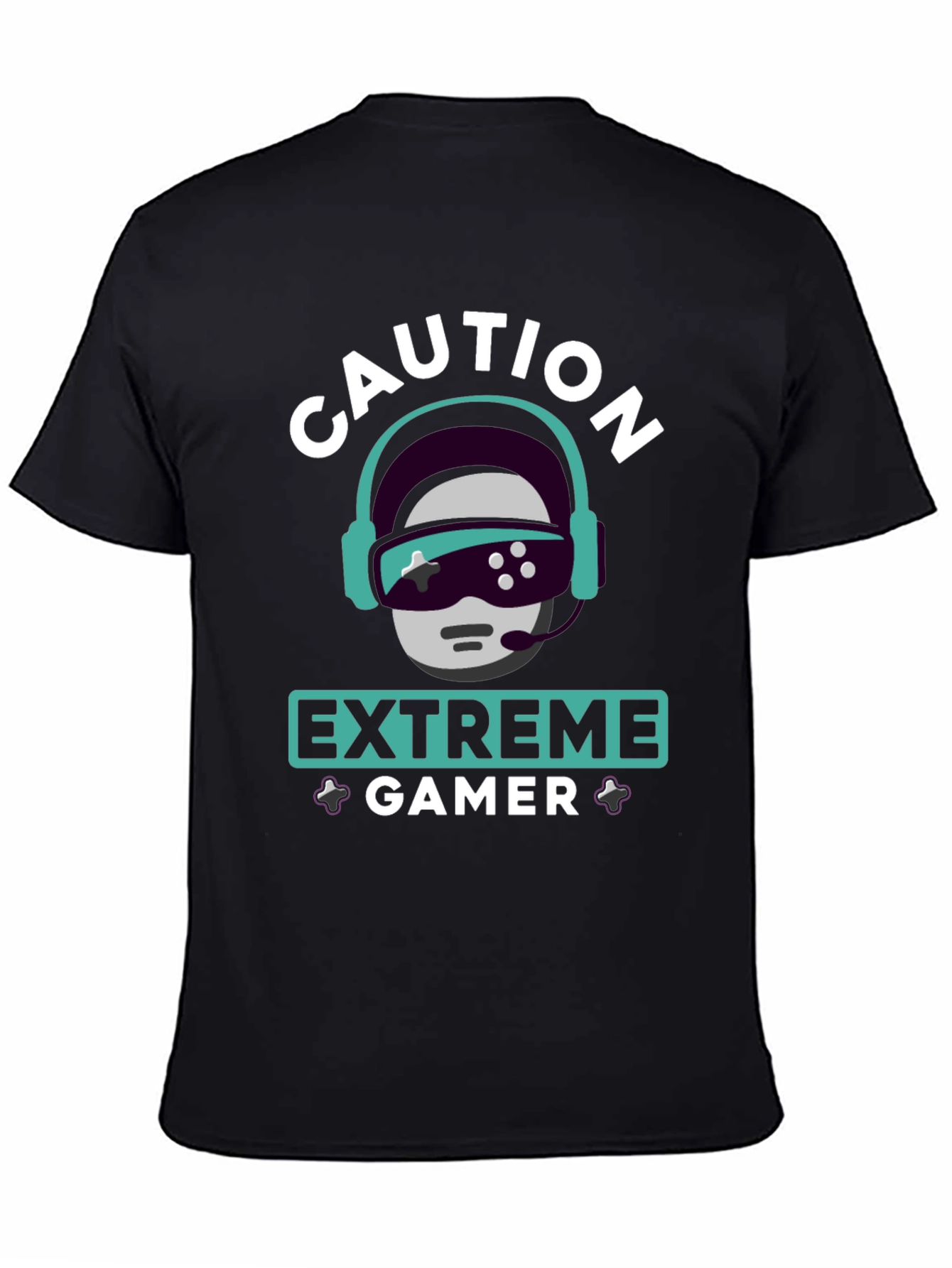 Caution Extreme Gamer T-Shirt - Black Graphic Tee