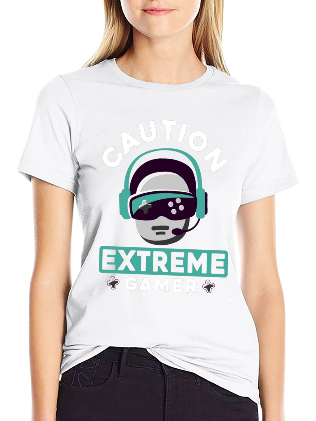 Caution Extreme Gamer T-Shirt - Black Graphic Tee