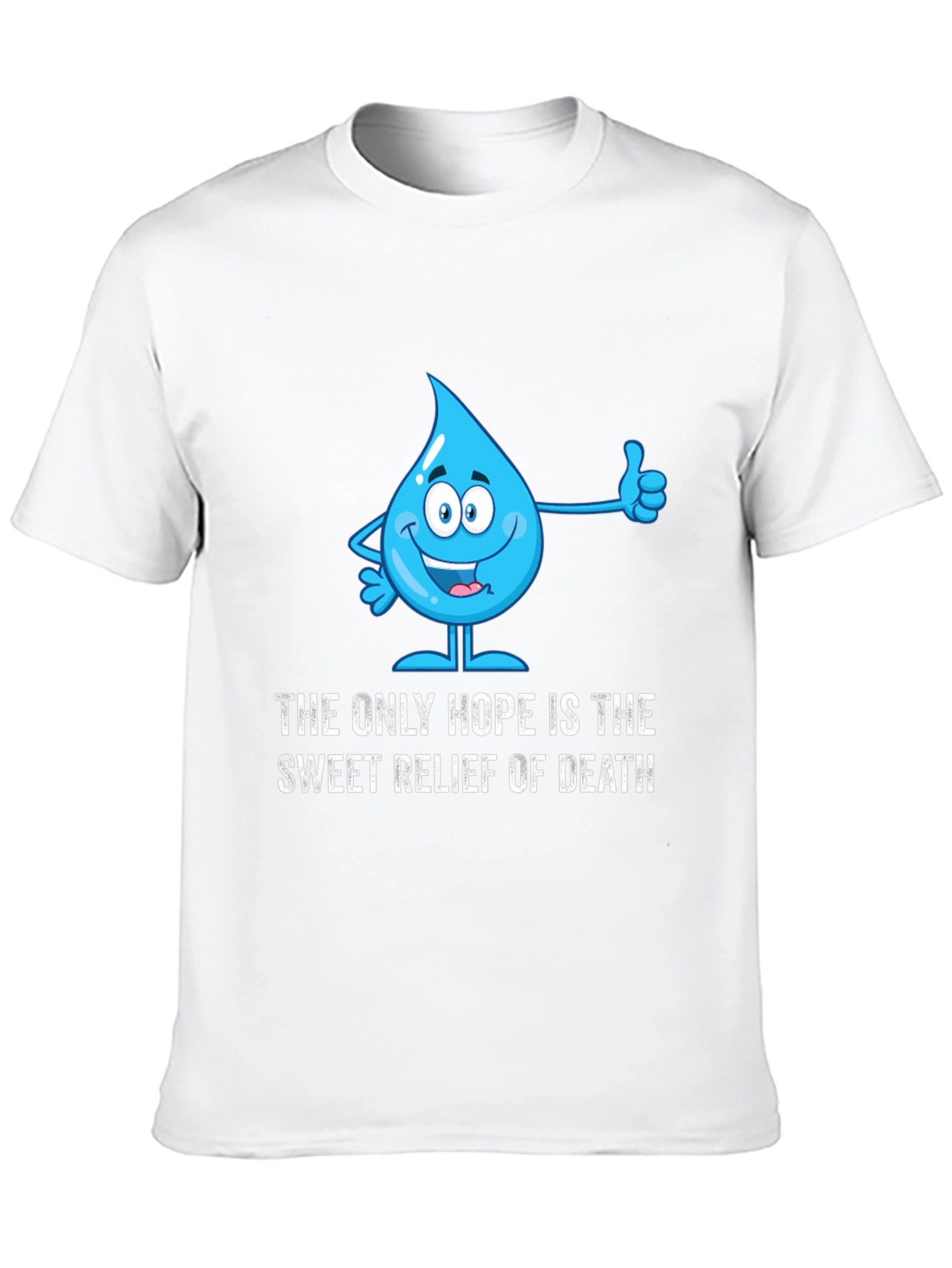 Humorous Water Drop Graphic T-Shirt