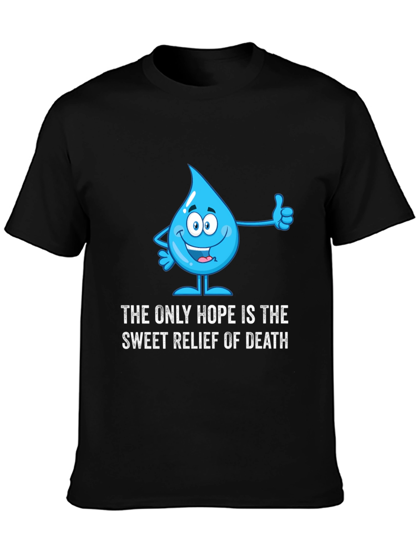 Humorous Water Drop Graphic T-Shirt