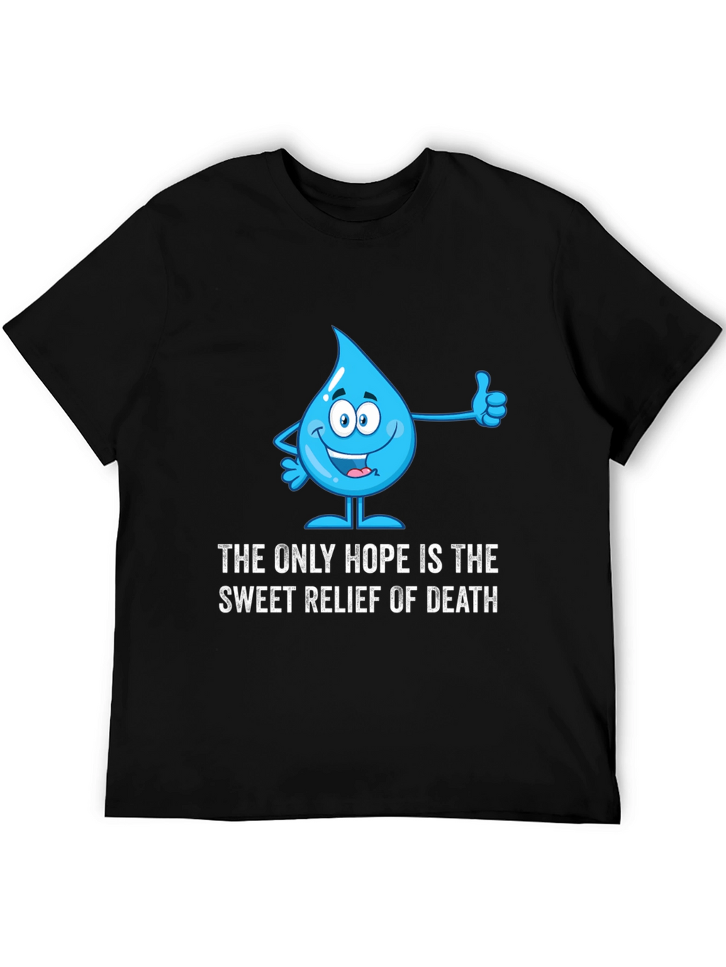 Humorous Water Drop Graphic T-Shirt