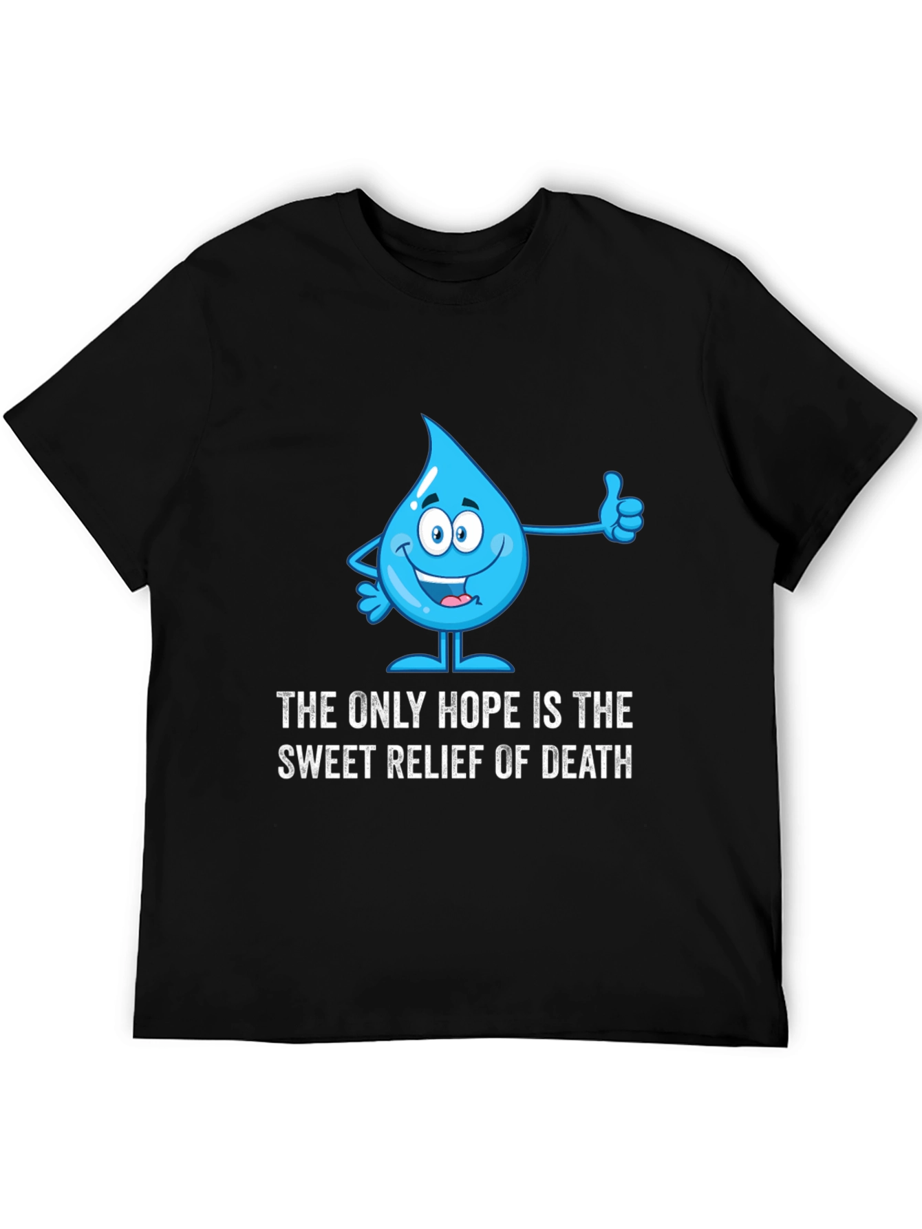 Humorous Water Drop Graphic T-Shirt