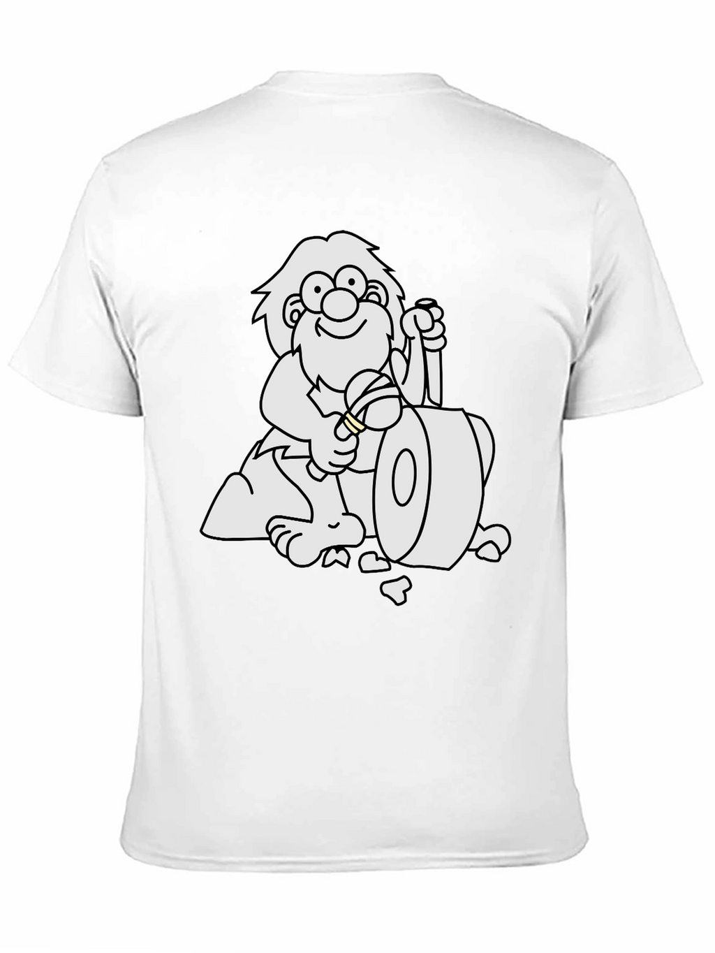 Cartoon Caveman Black T-Shirt