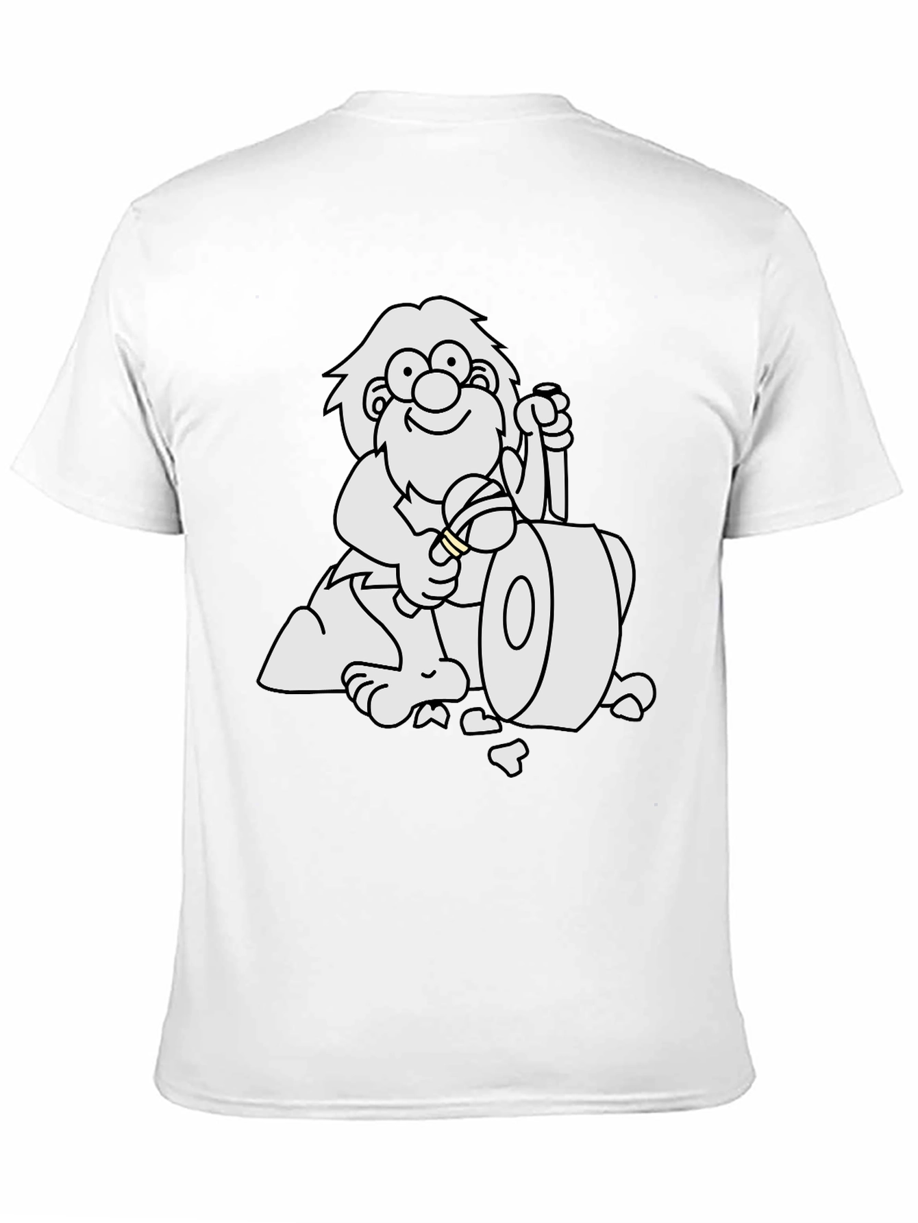 Cartoon Caveman Black T-Shirt