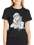 Cartoon Caveman Black T-Shirt