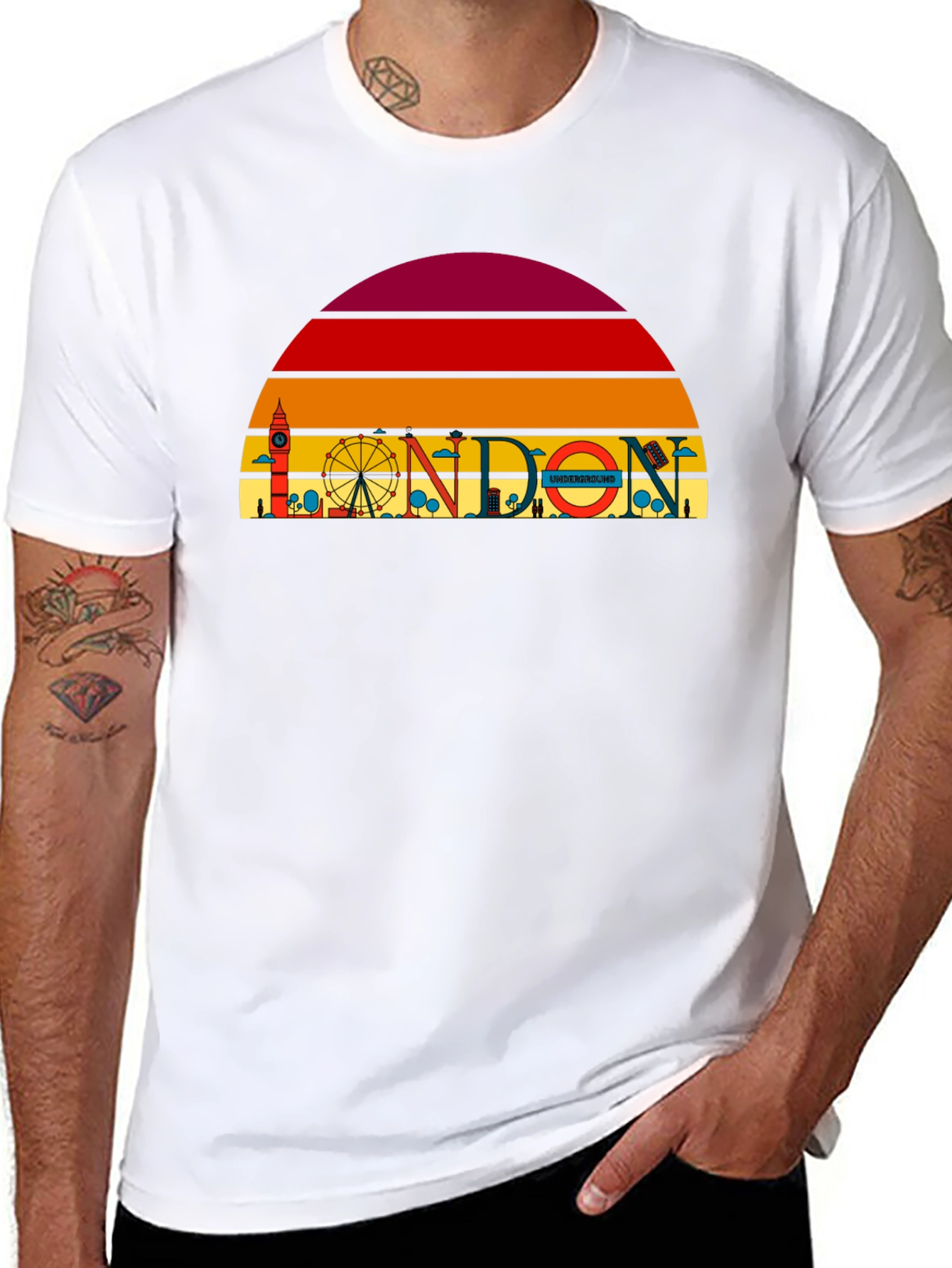 London Skyline Graphic Tee - Retro Style